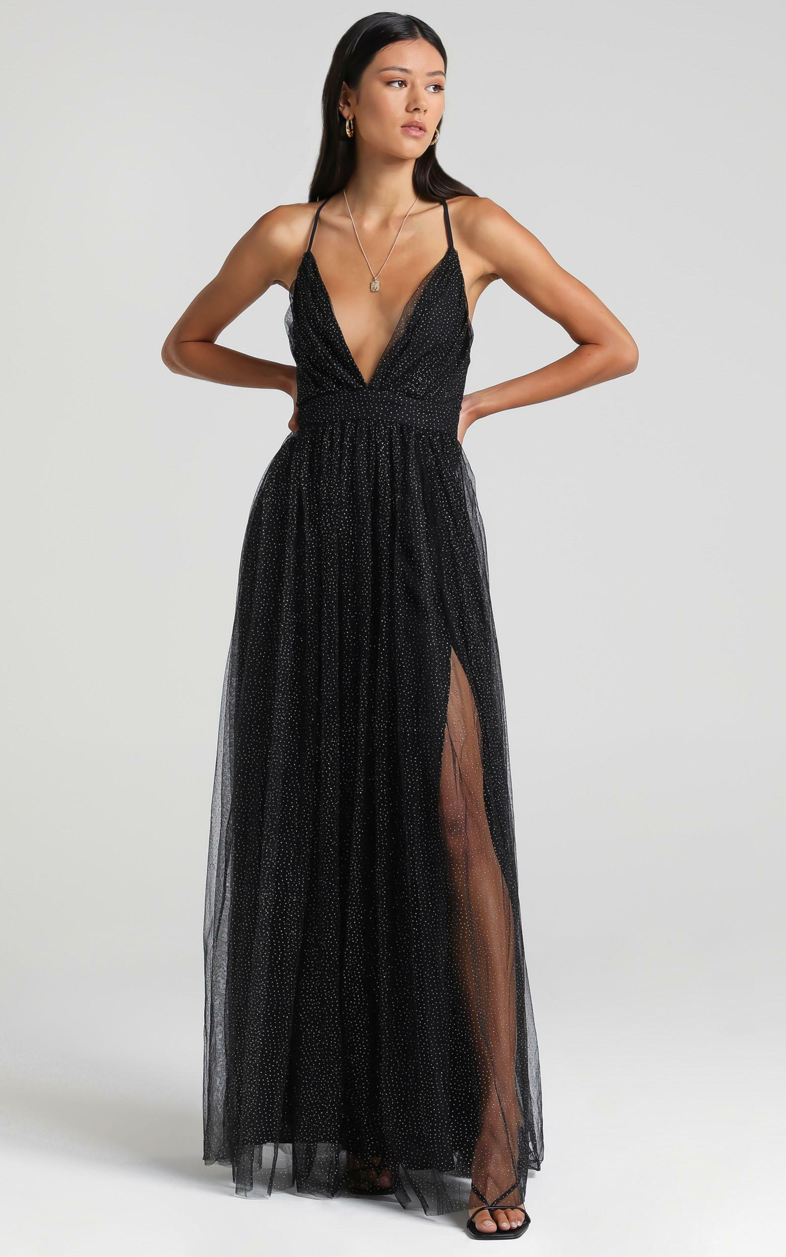 Tell Me Lies Dress in Black Spot Tulle - 04, BLK1, hi-res image number null