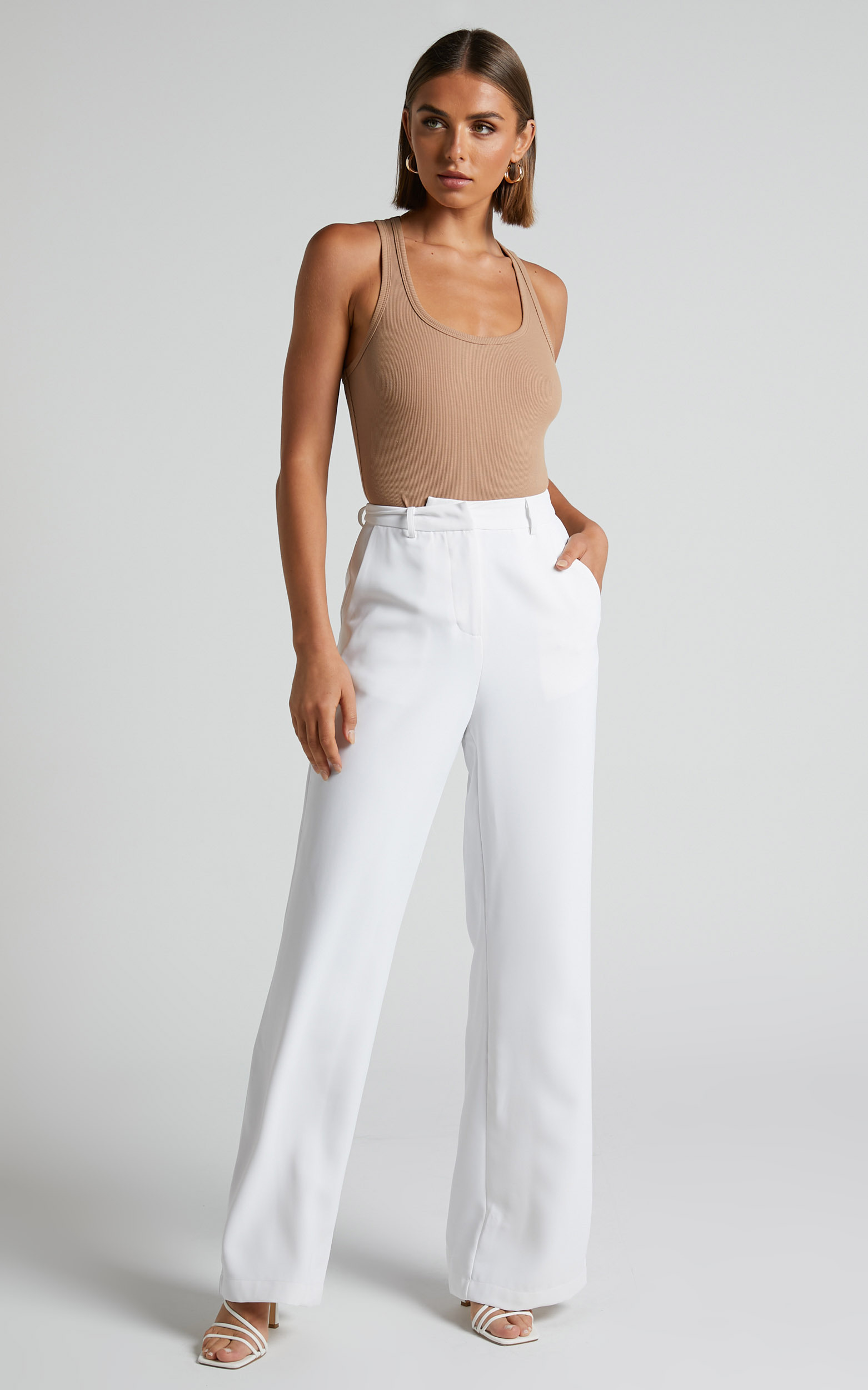 Bonnie Tailored Wide Leg Pants in White - 06, WHT5, hi-res image number null