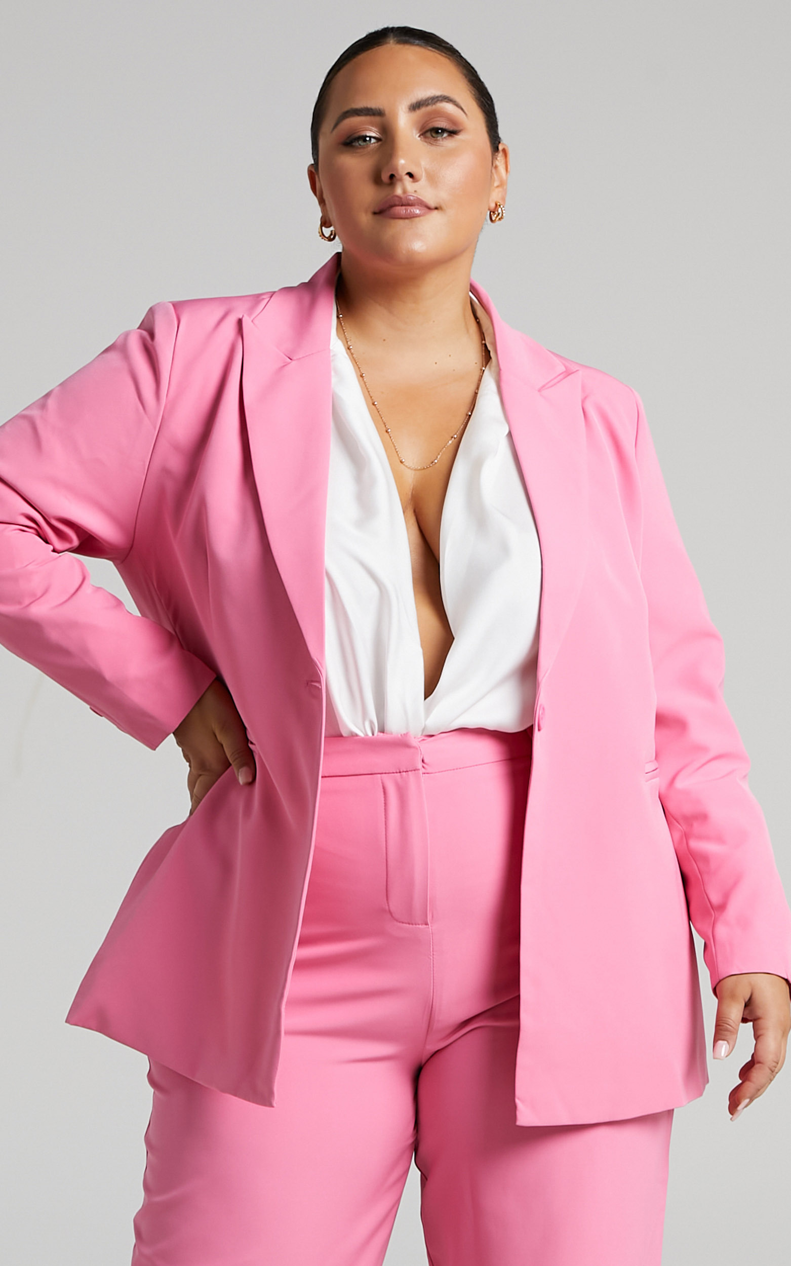 Hermie Single Breasted Blazer in Pink - 04, PNK1, hi-res image number null