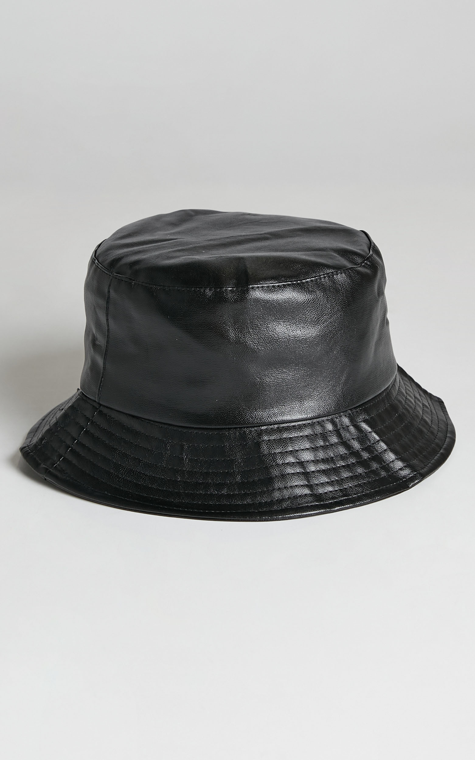 Grace Bucket Hat in Black PU - OneSize, BLK1, hi-res image number null