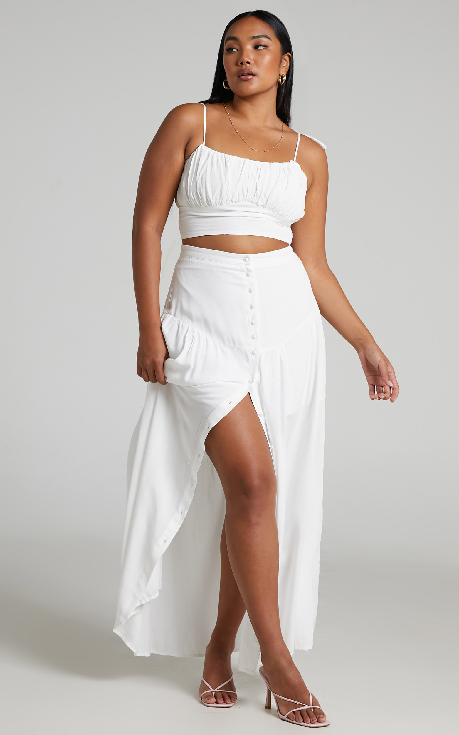 Knoxlee Drop Waist Maxi Skirt in Off White - 06, WHT2, hi-res image number null