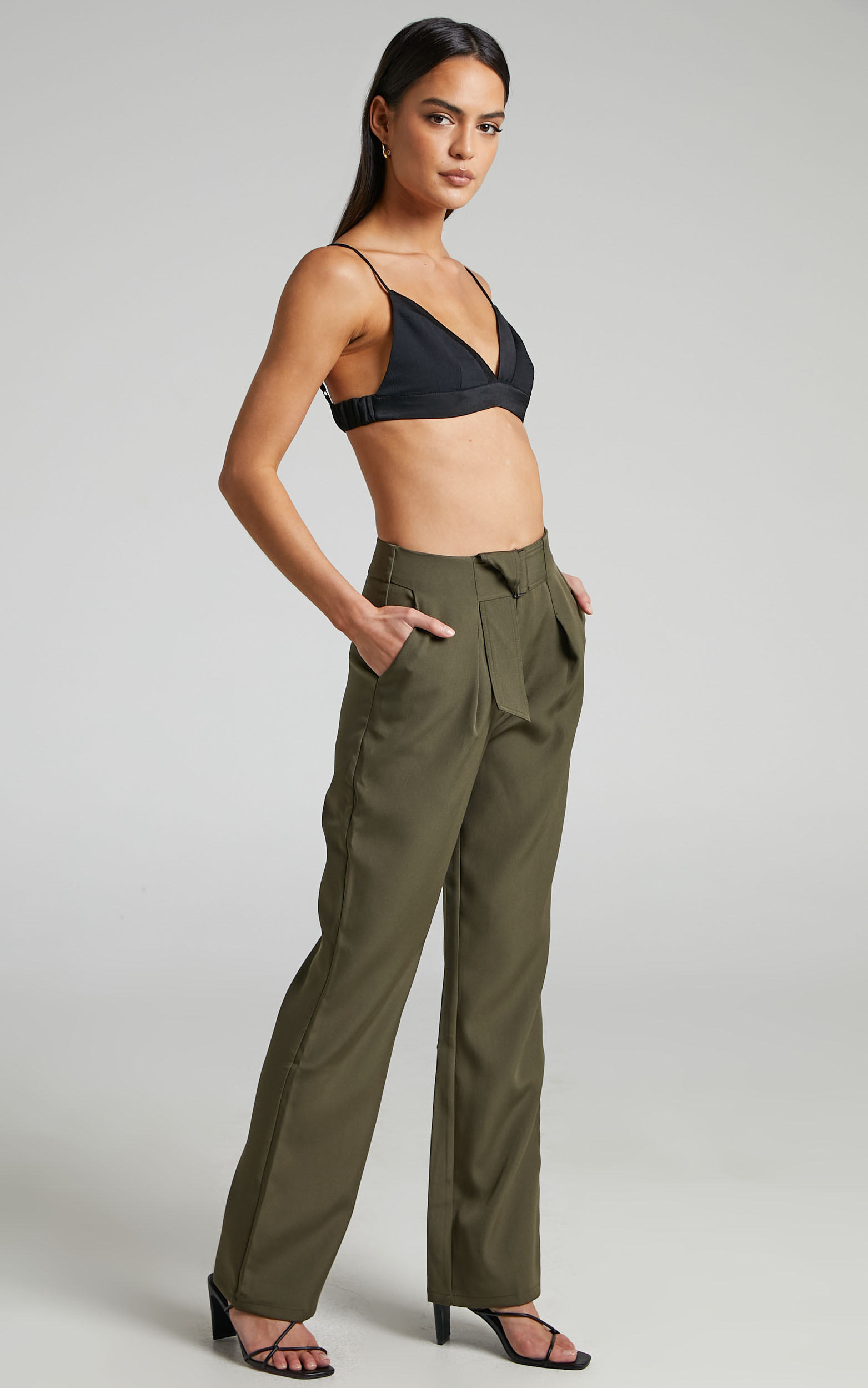 4th & Reckless - Signe Trouser in Khaki - L, GRN1, hi-res image number null