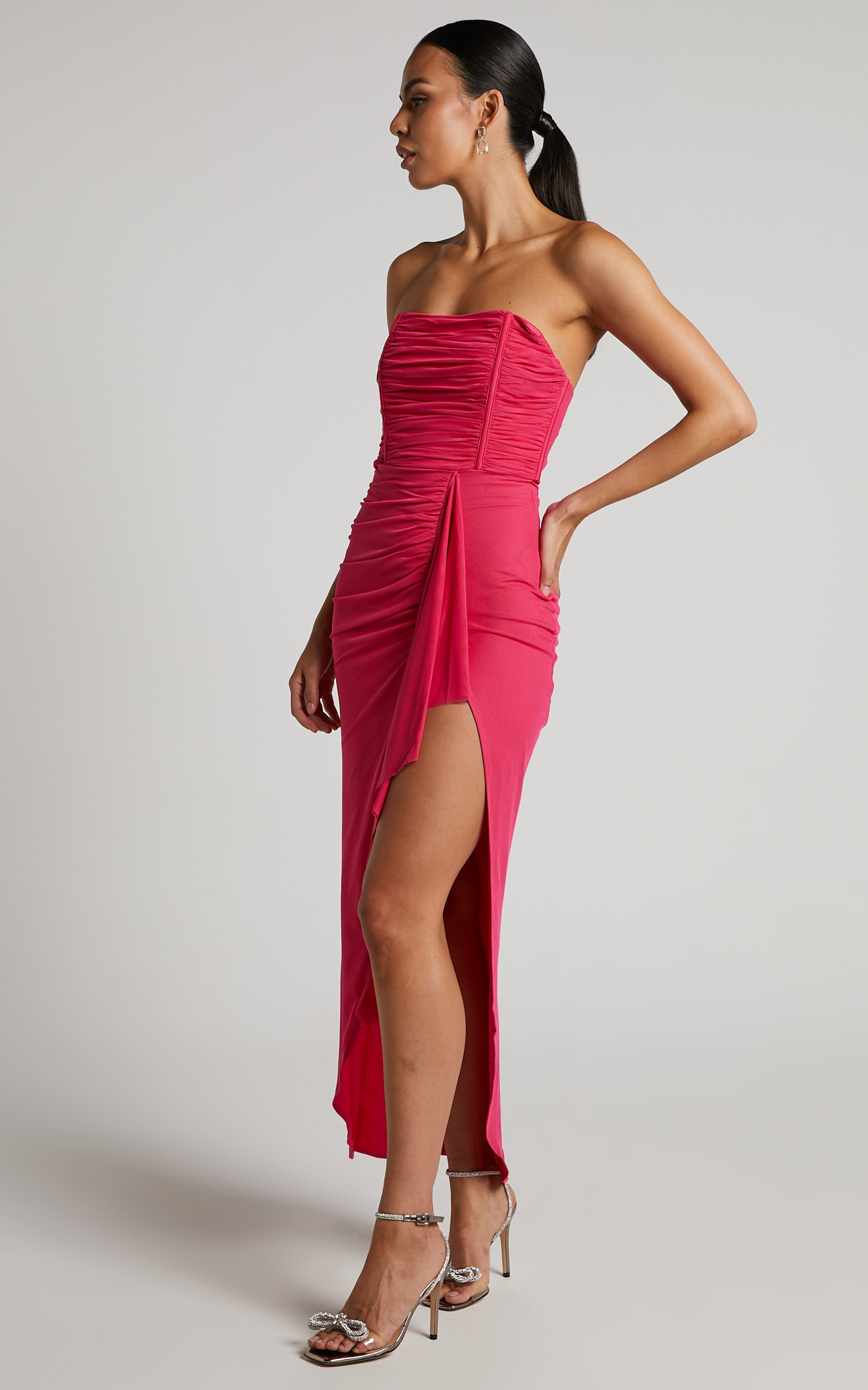 Nora Corset Detailing Dress in Hot Pink | Showpo USA