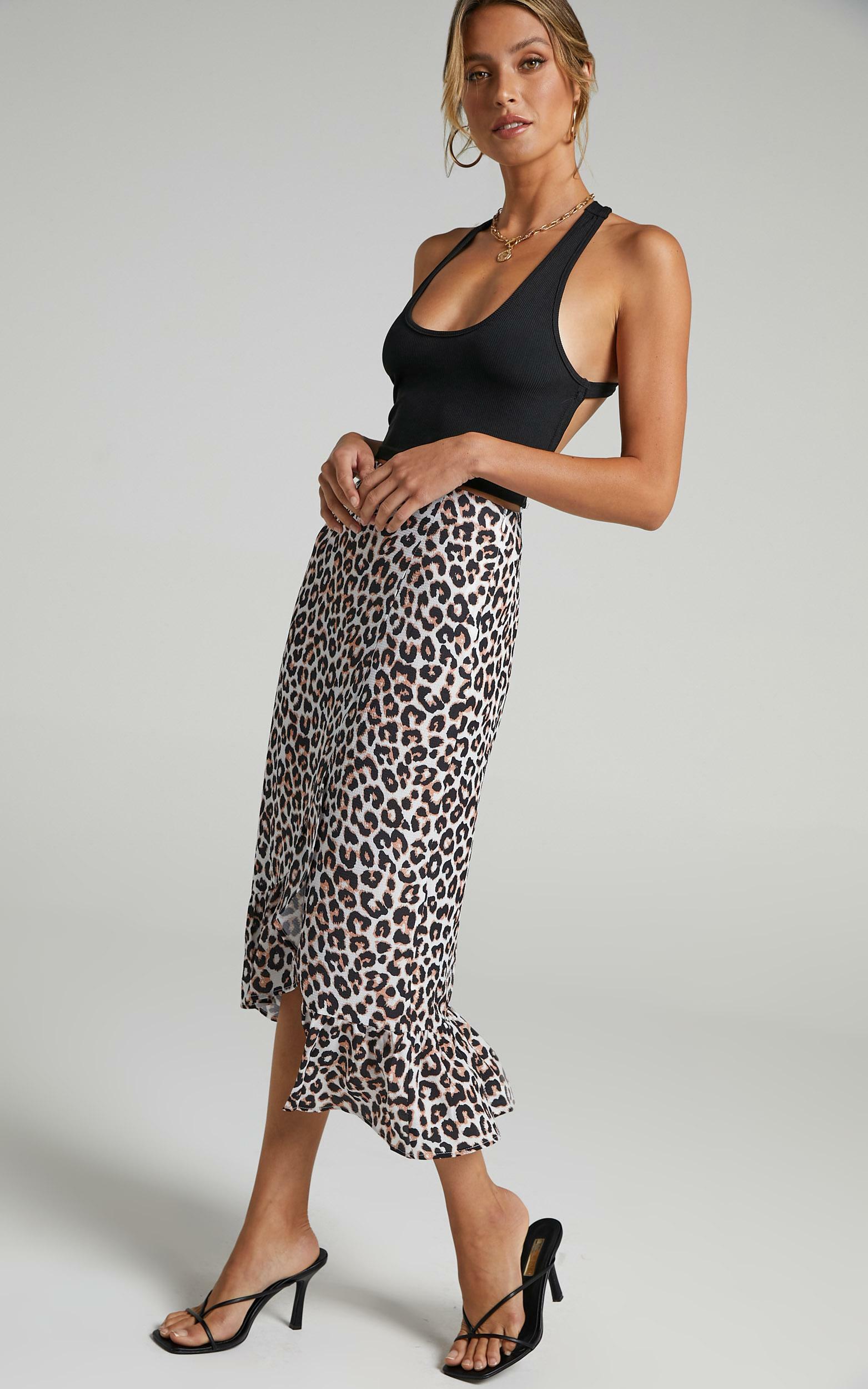 Keep Me Amused Midi Skirt in Leopard Print - 14, BRN1, hi-res image number null