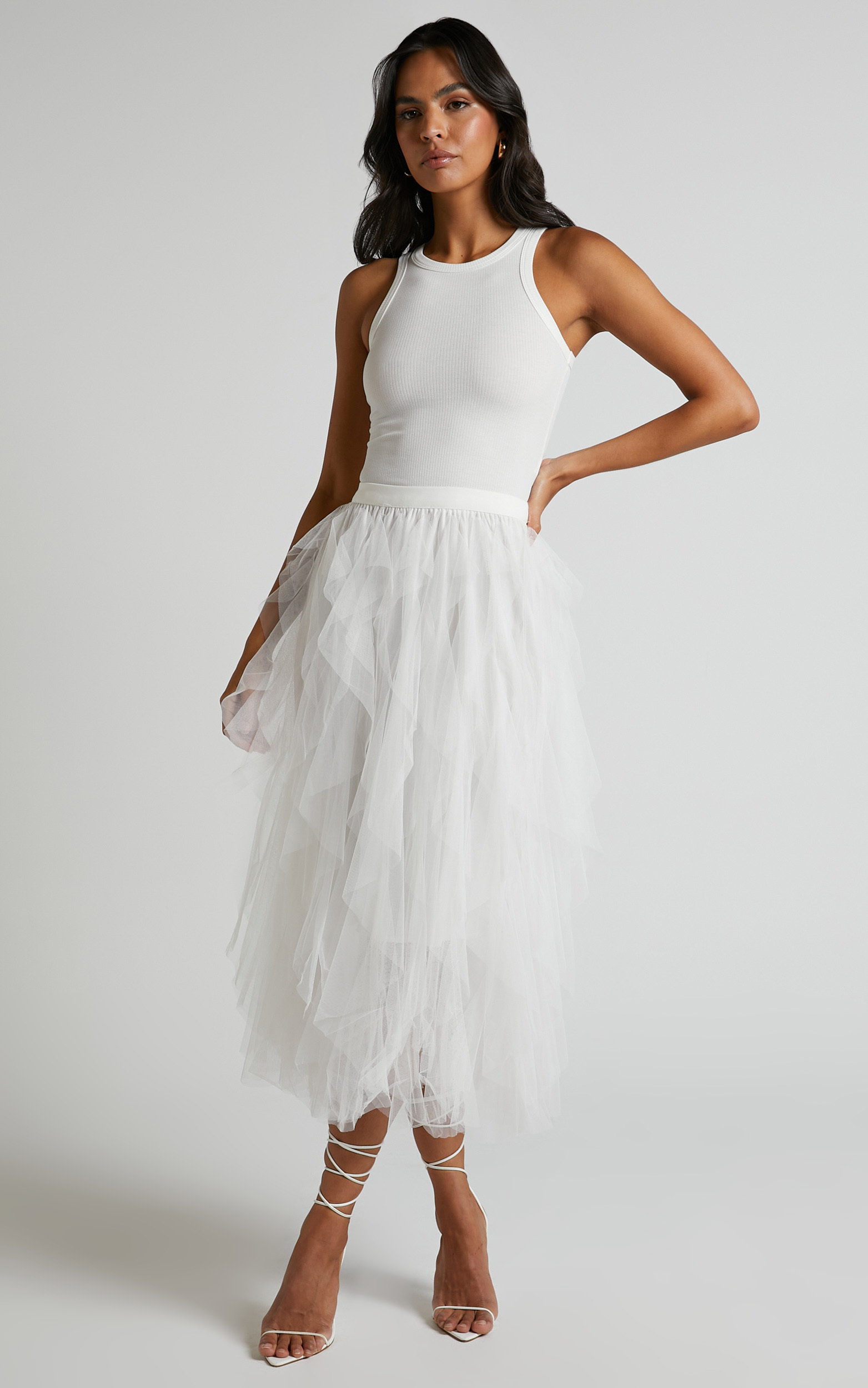 Out Of The Conversation Skirt In white - S/M, White, hi-res image number null