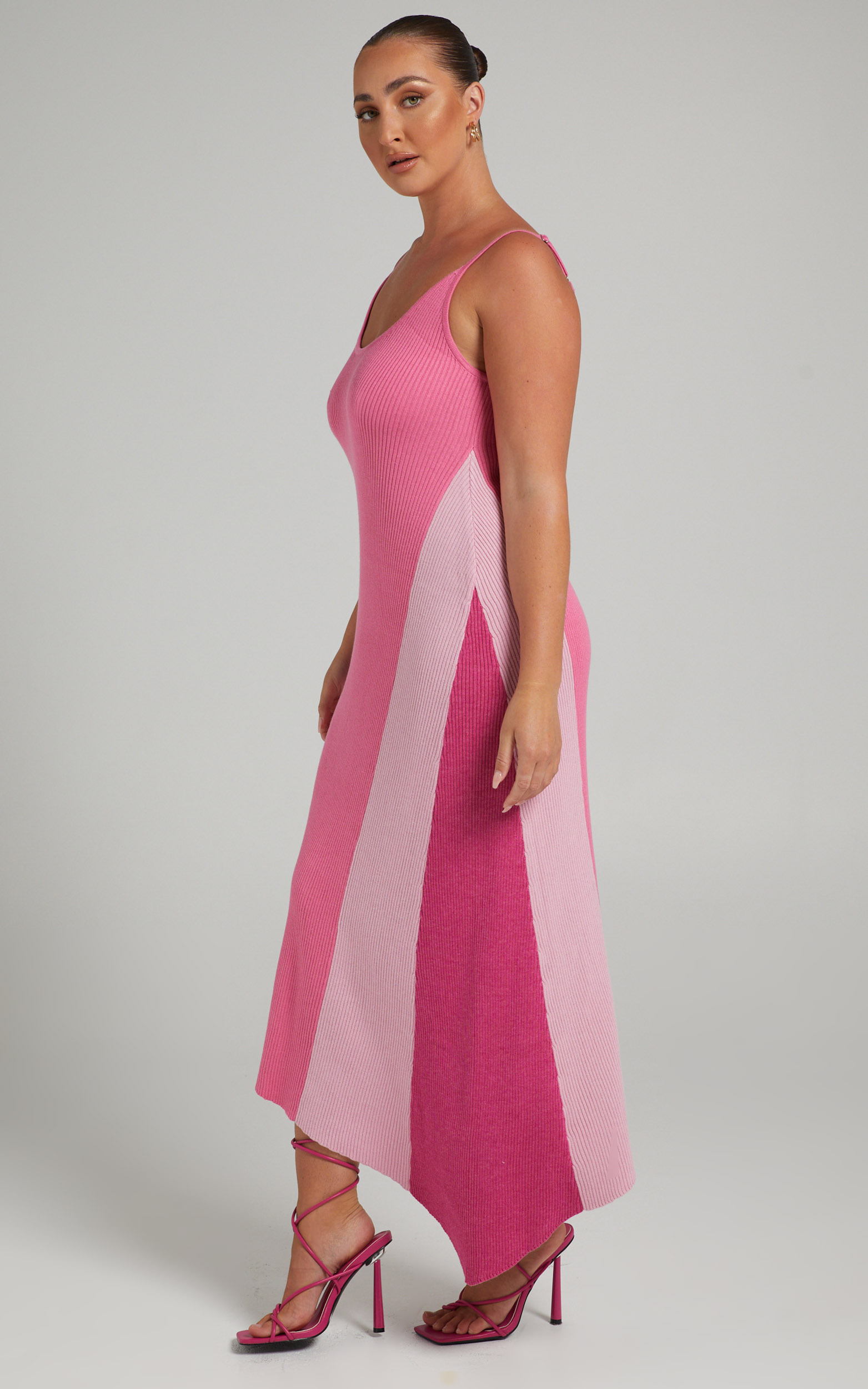 Claudia Knit Dress with Godet Side Panel in Pink - 06, PNK1, hi-res image number null