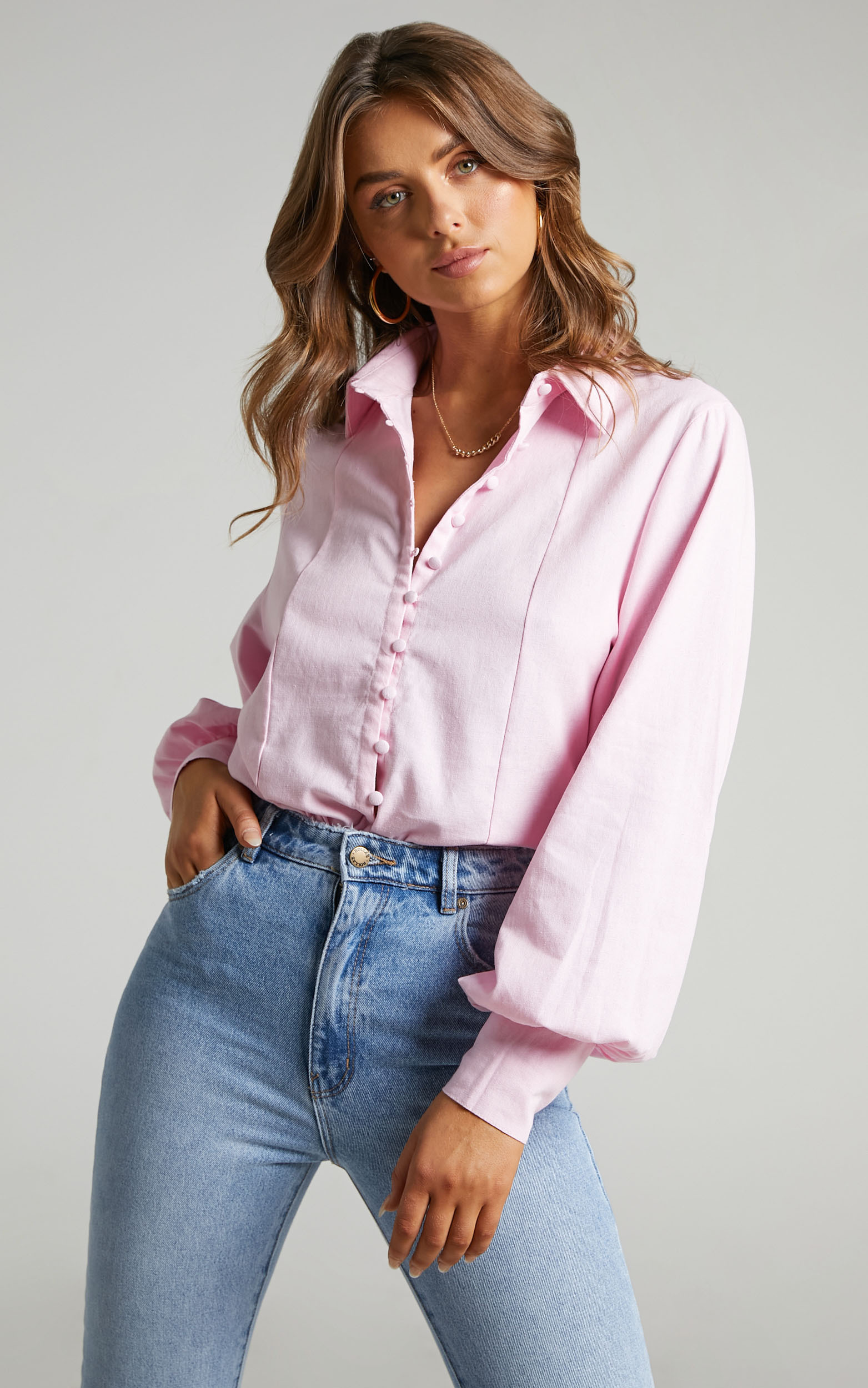 Kiva Blouse in Baby Pink - 06, PNK3, hi-res image number null