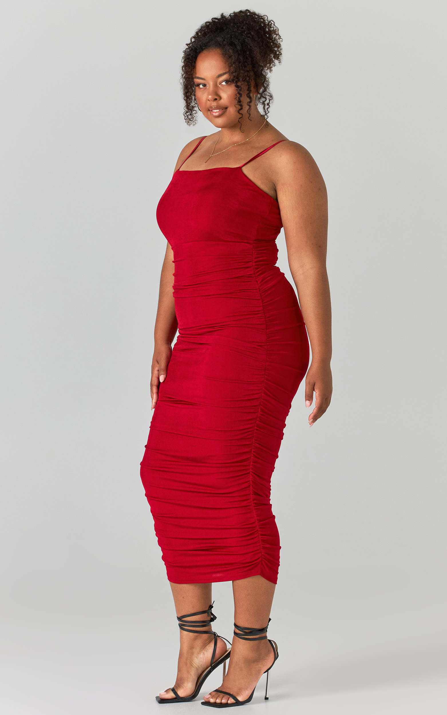 Commit To Me Bodycon Midi Dress in Red - 20, RED2, hi-res image number null