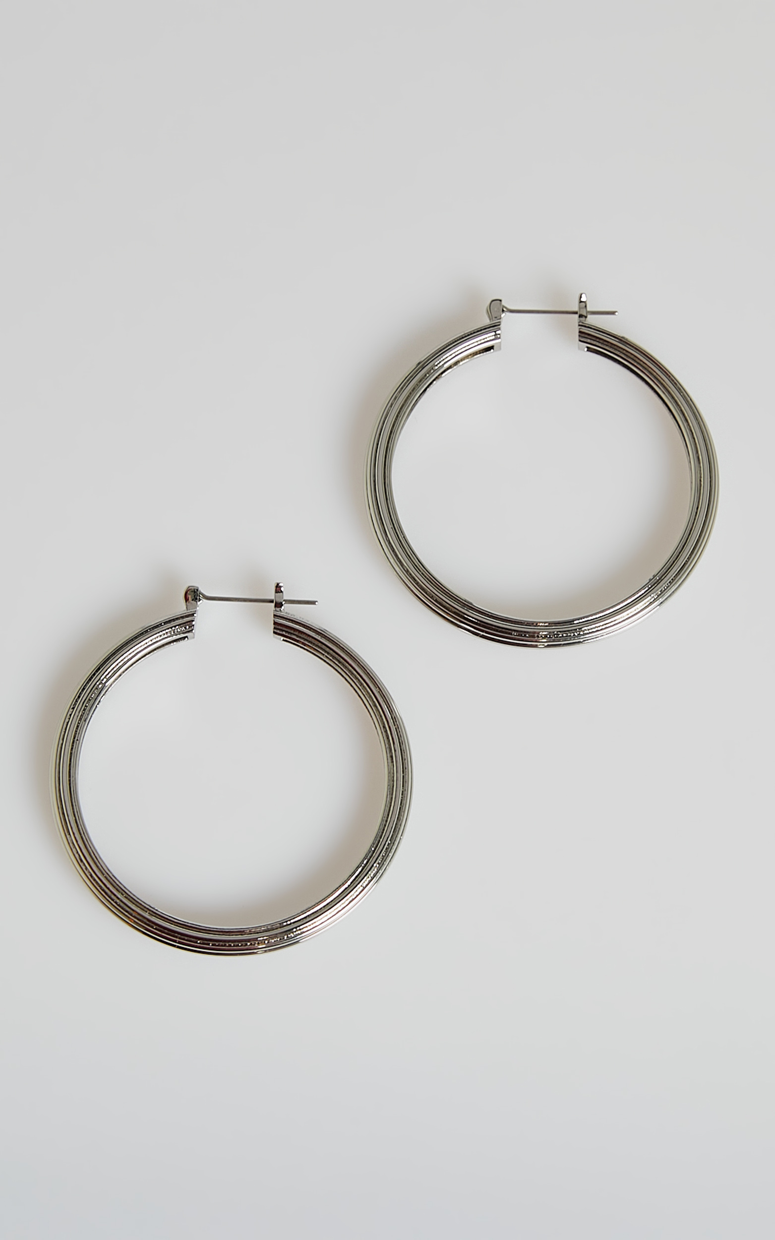 Luv AJ - XL Cher Hoops in Silver - OneSize, SLV1, hi-res image number null