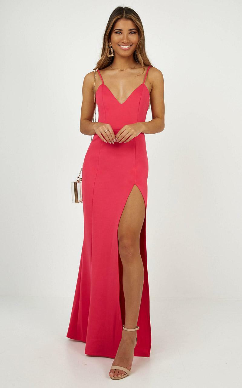 Dare To Dream Split Maxi Dress in Hot Pink - 04, PNK7, hi-res image number null