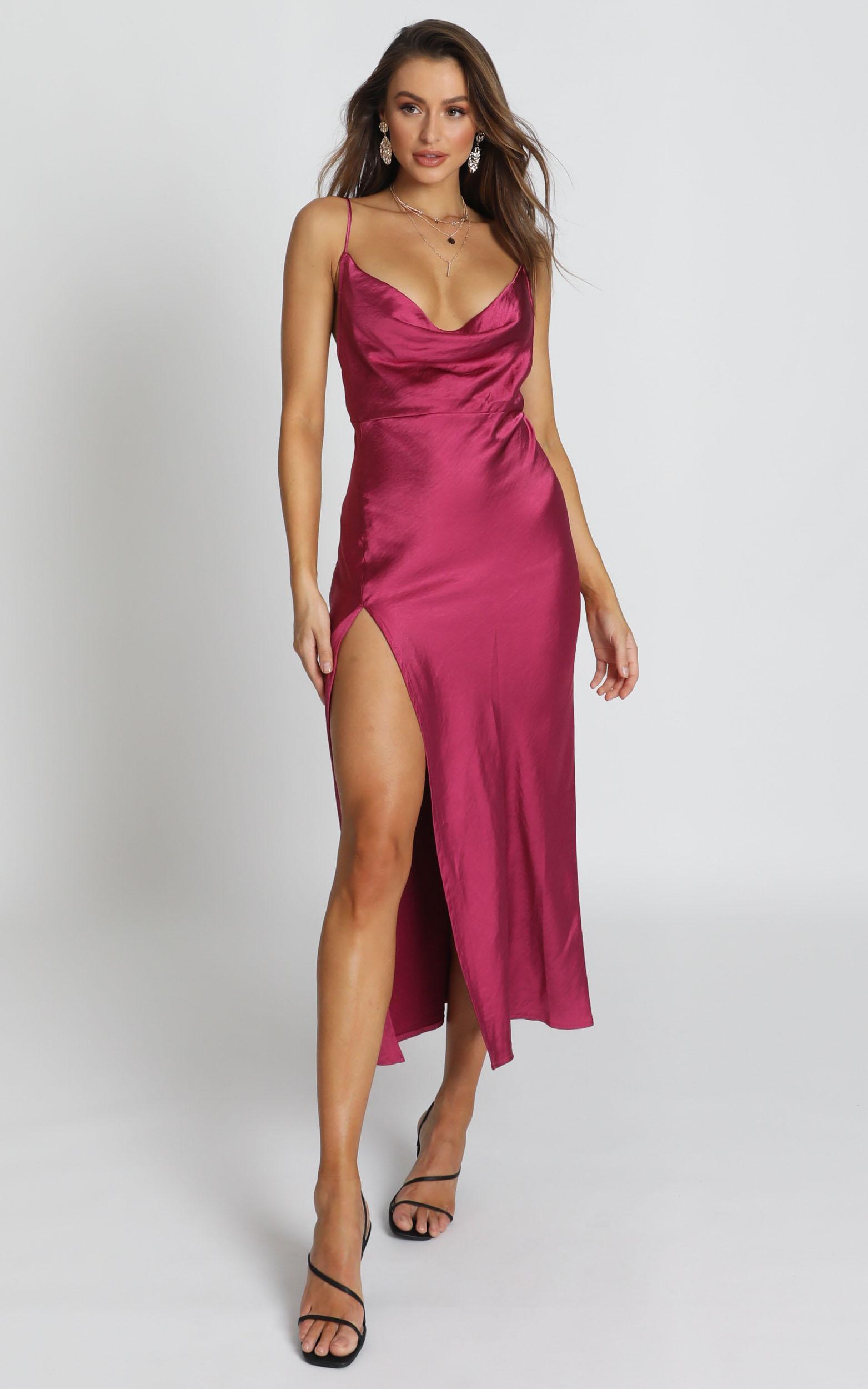 Lioness - Walk The Line Dress In Berry ...