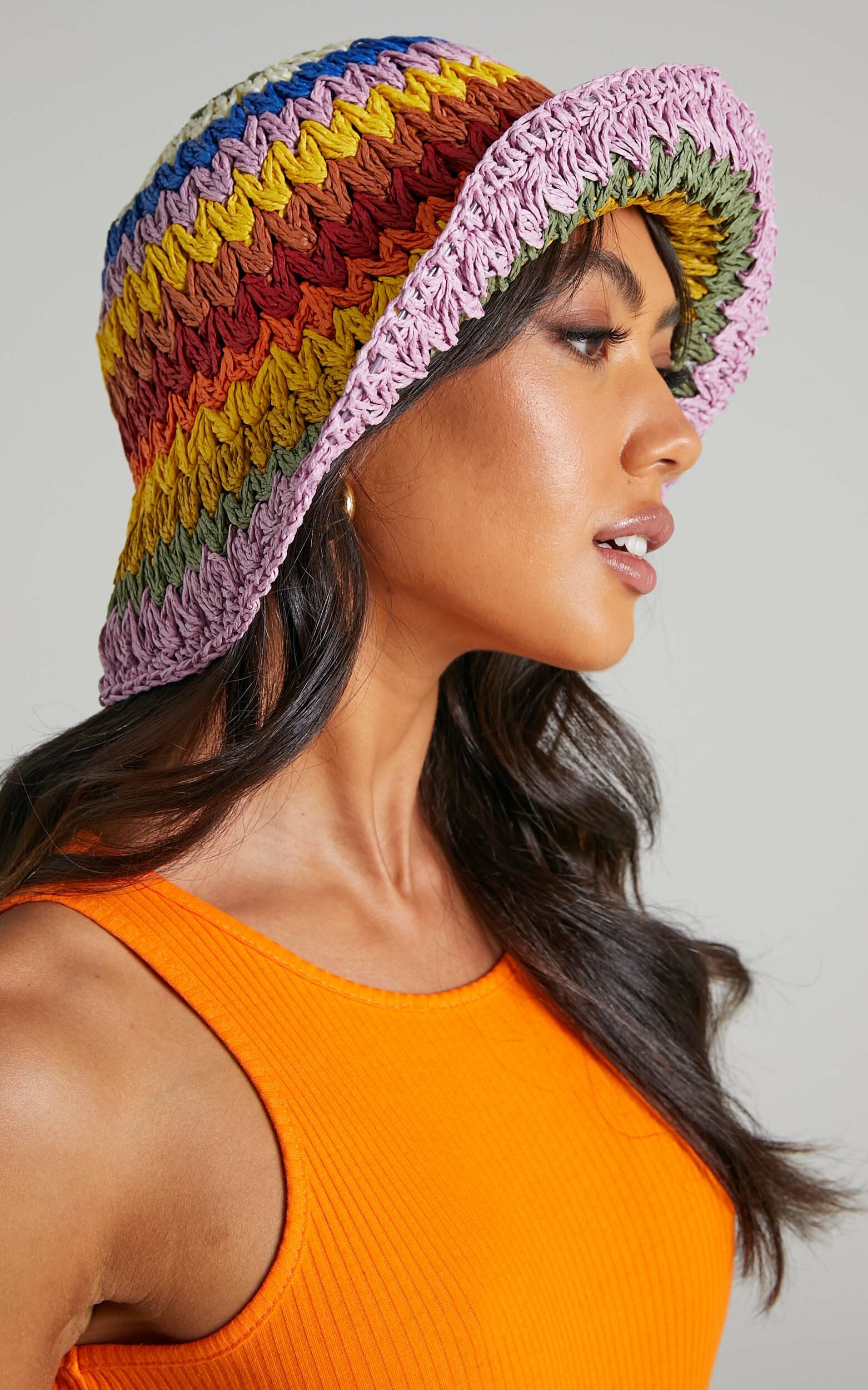 Maritoni Straw Bucket Hat in Multi - OneSize, MLT1, hi-res image number null