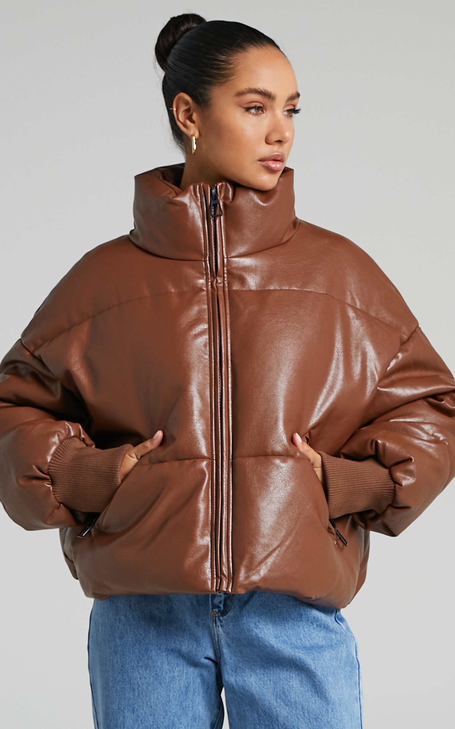 Lilibet Puffer Jacket in Chocolate - L, BRN1, hi-res image number null
