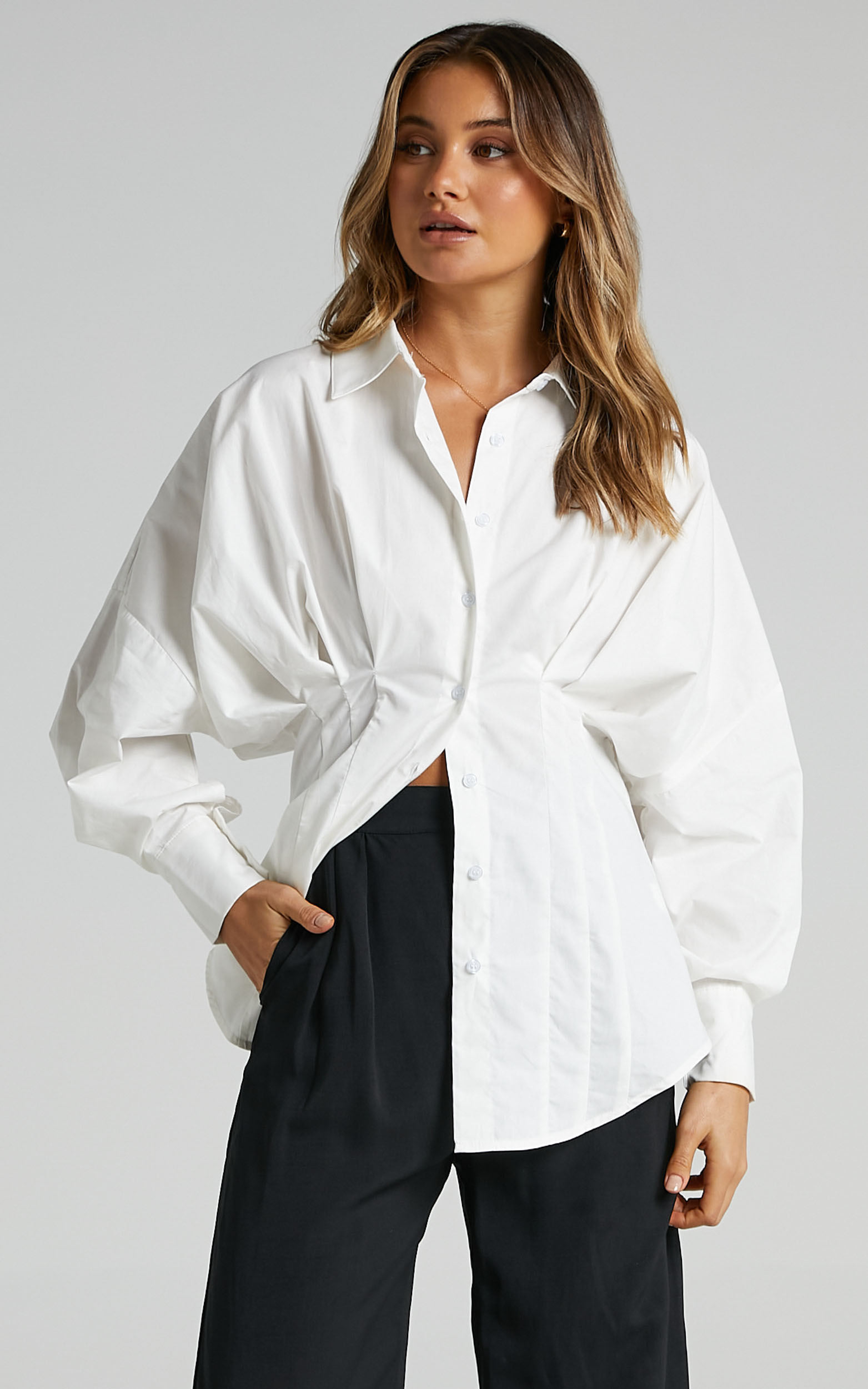 Kendry Shirt in White, White, hi-res image number null