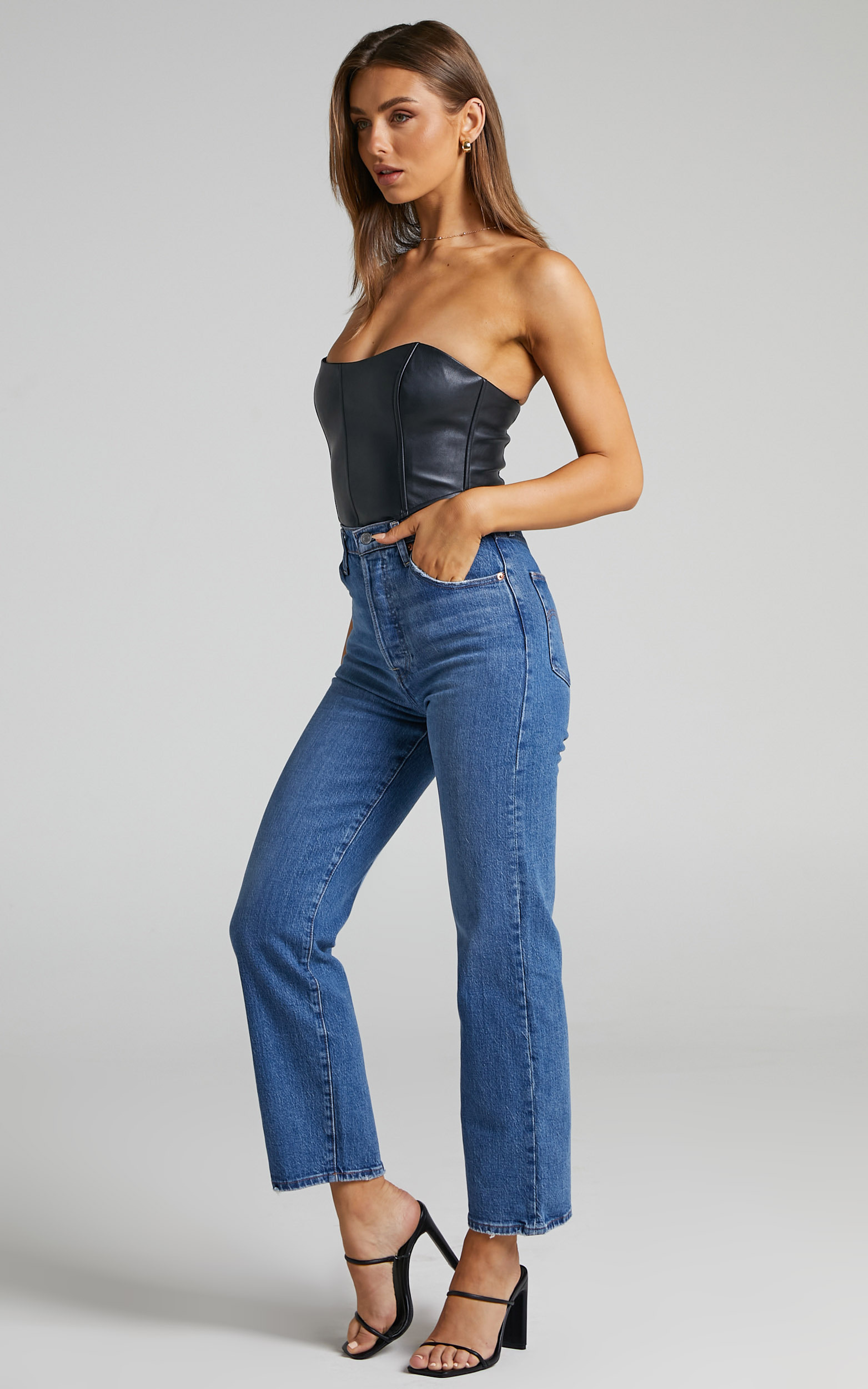 Levi's - Ribcage Straight Ankle Jeans in Jazz Jive Together - 06, BLU1, hi-res image number null