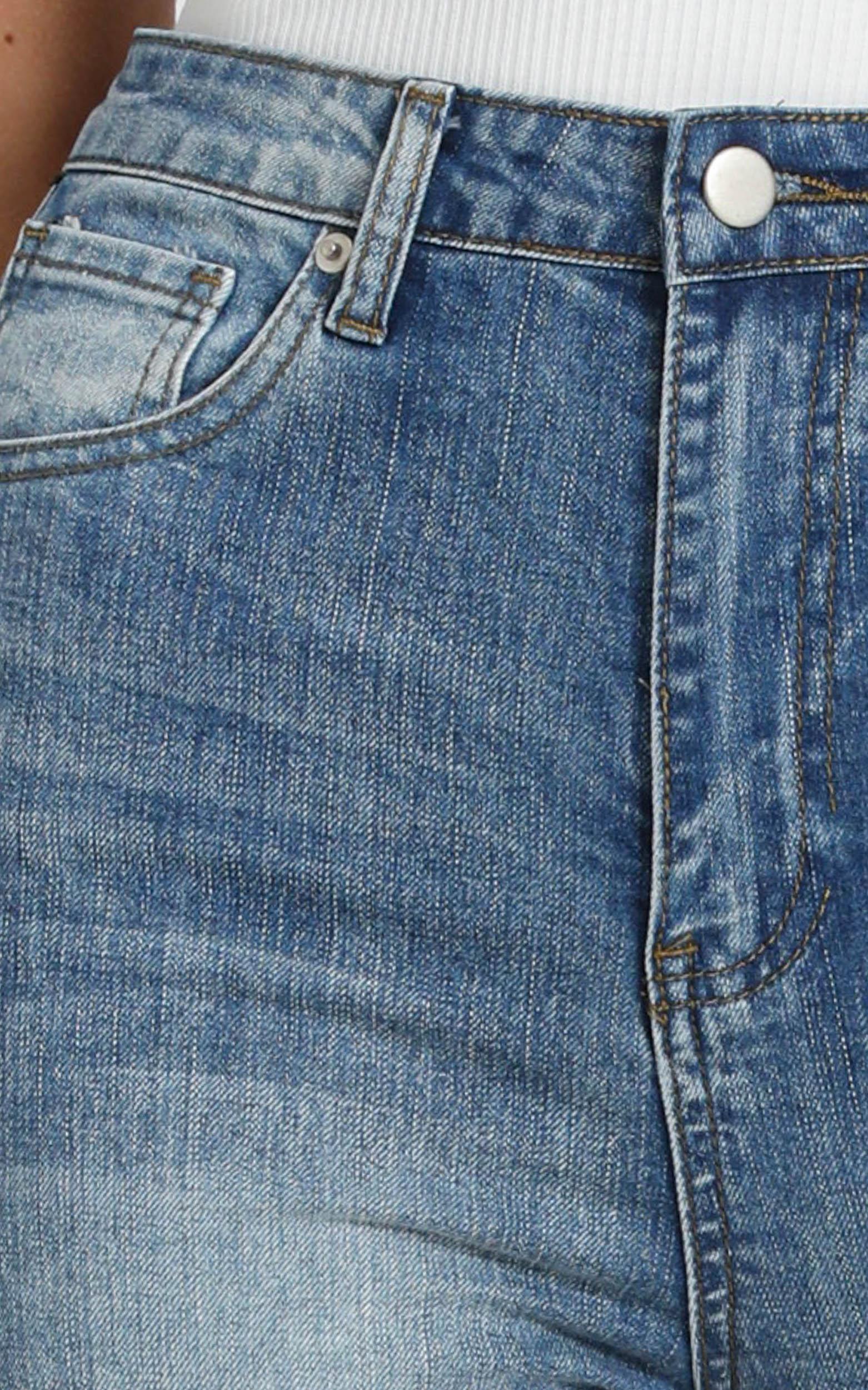 Caitlin Skinny Jeans In Mid Blue Denim | Showpo