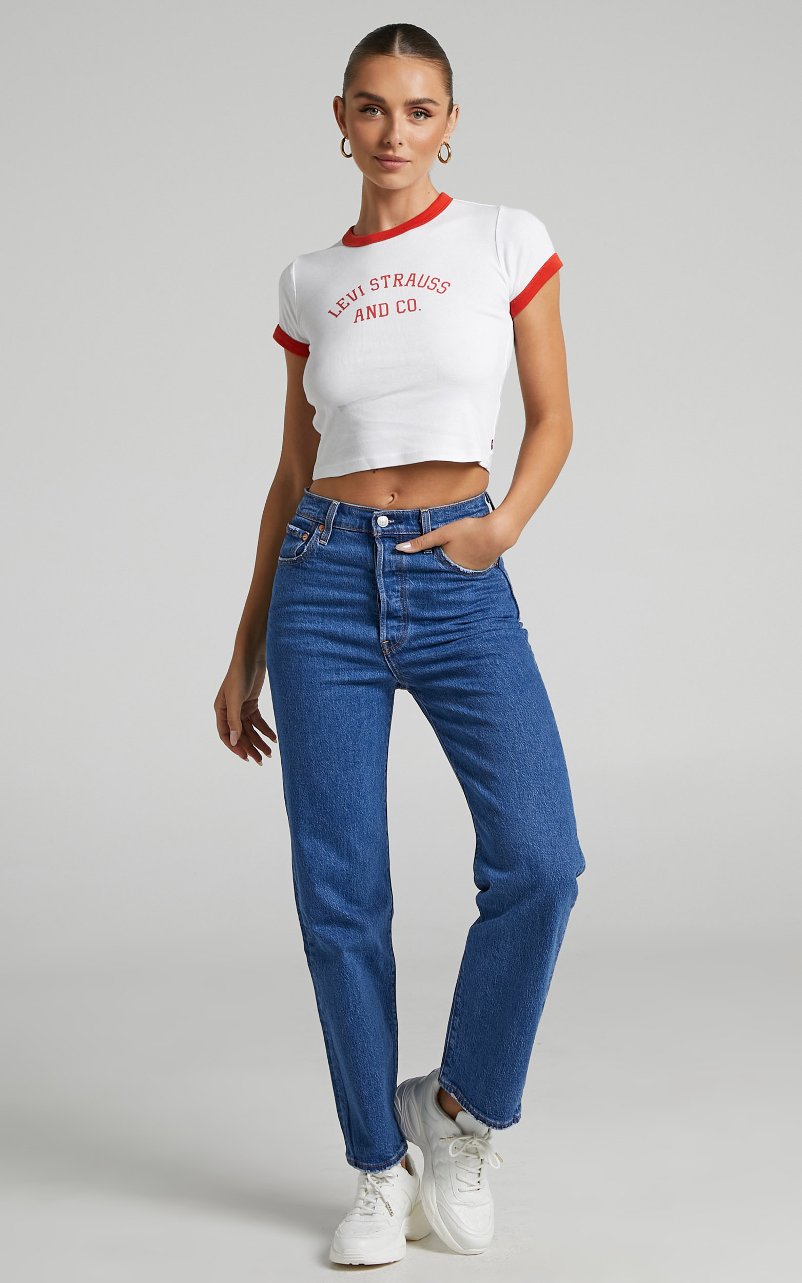 Levi's - Ribcage Straight Ankle Jean in JAZZ JIVE TOGETHER - 06, BLU1, hi-res image number null