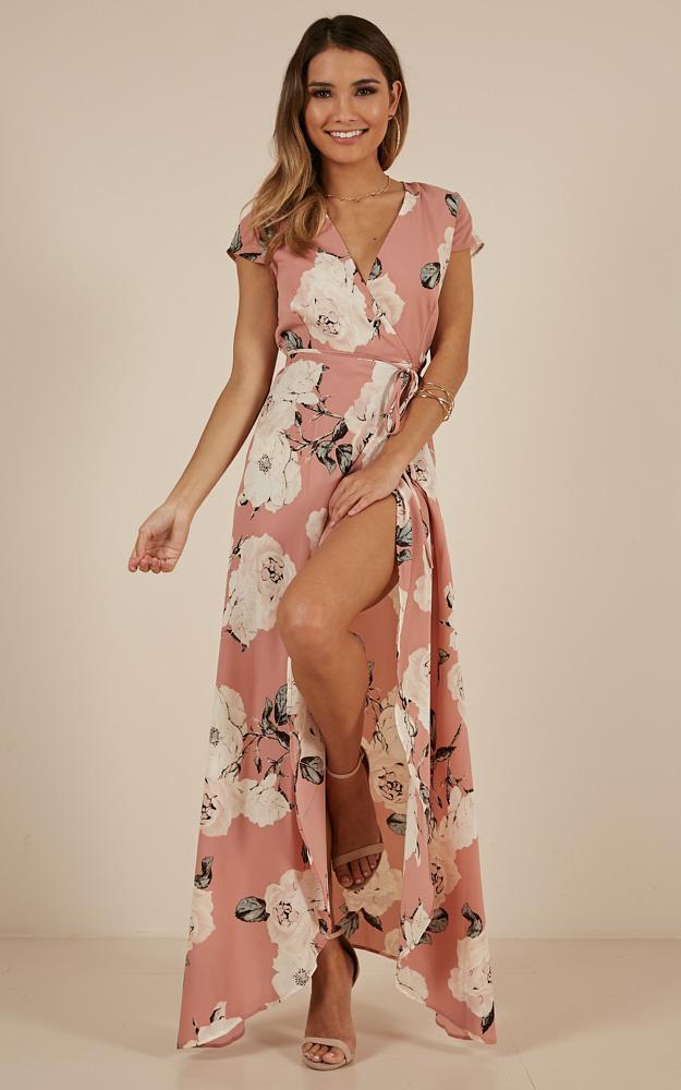 dusty pink floral dress