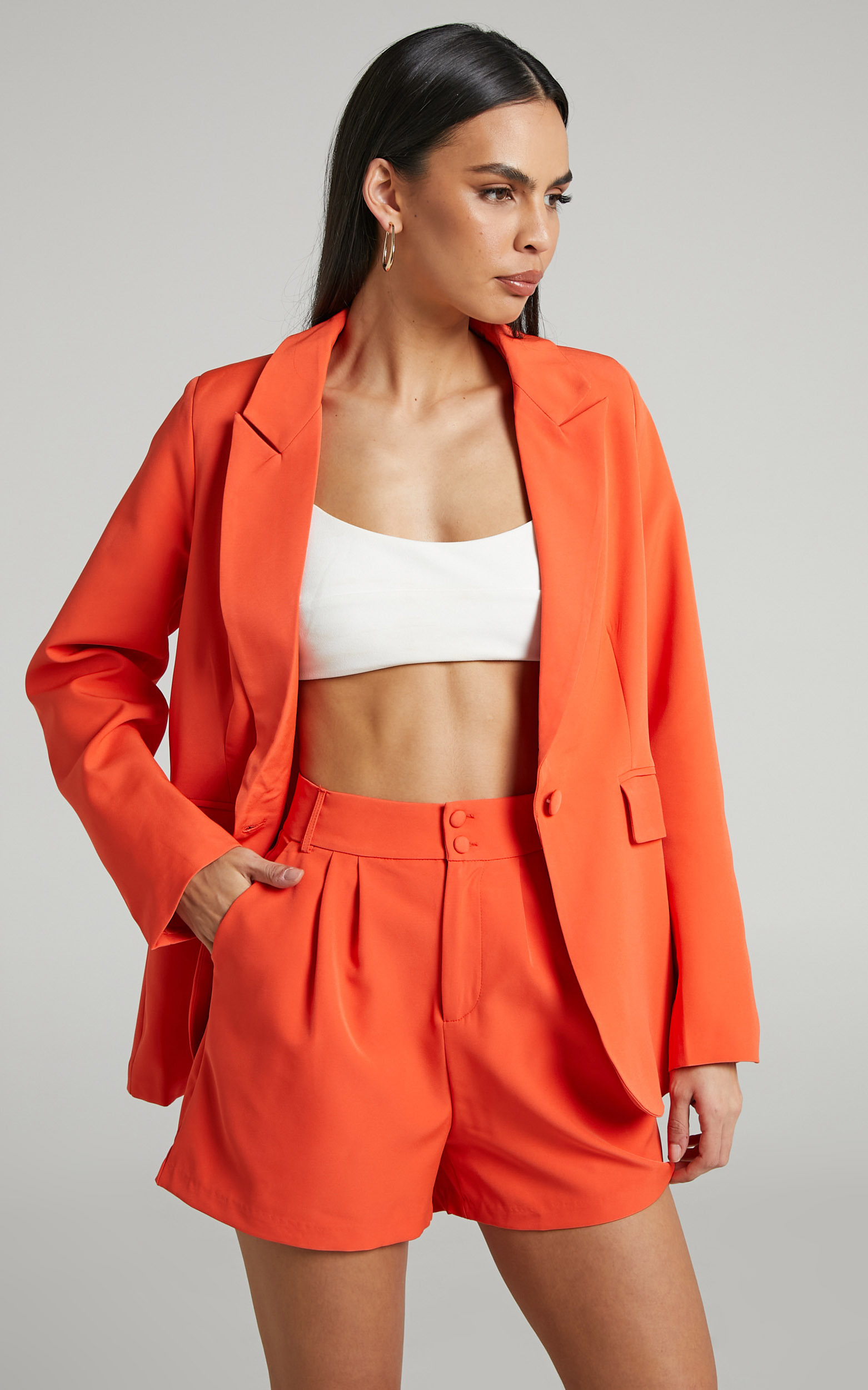 Ashesha Tailored Suiting Blazer in Oxy Fire - 04, RED2, hi-res image number null