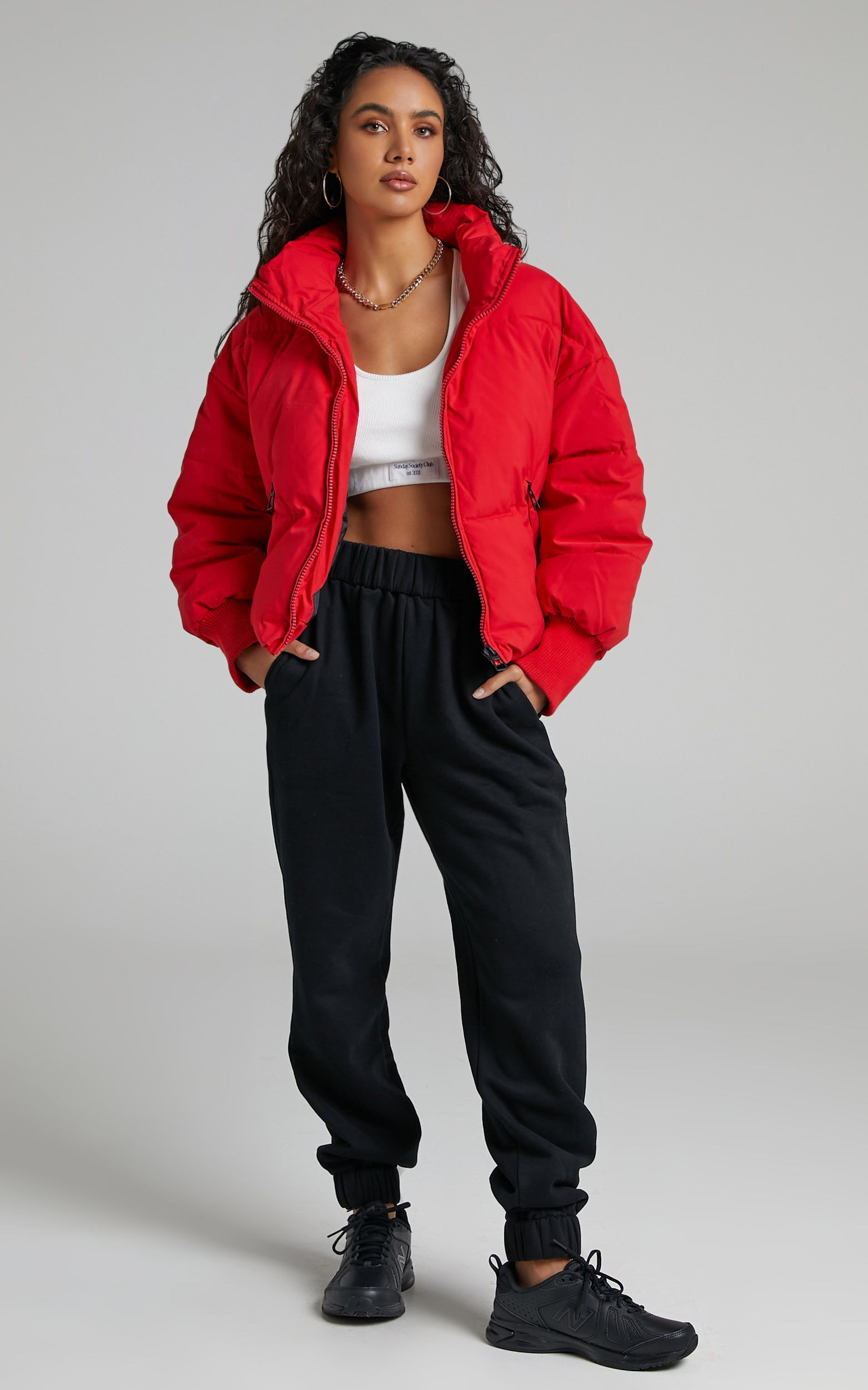 Windsor Puffer Jacket in Red - 06, RED6, hi-res image number null