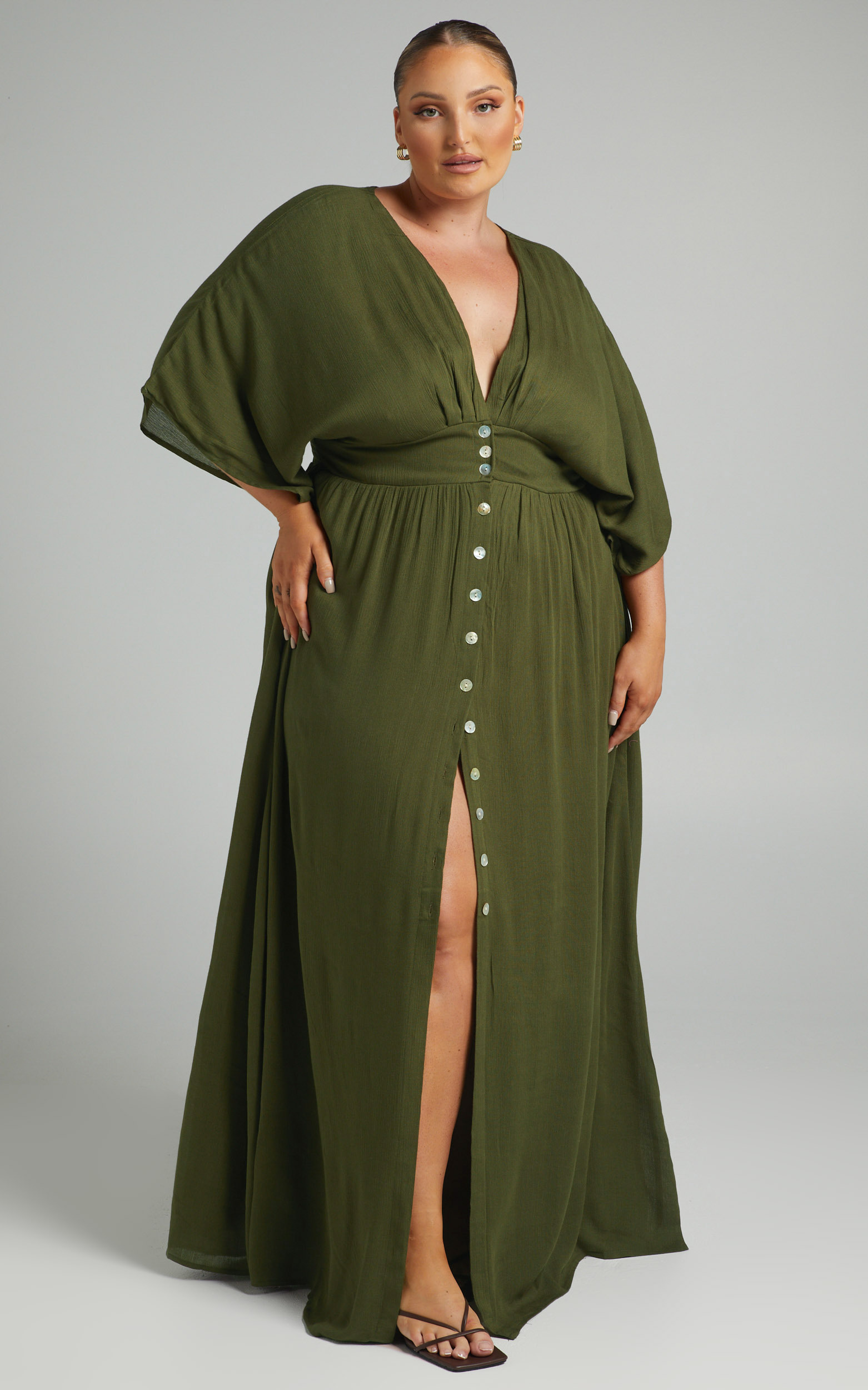 Sitting Pretty Dress in Olive - 04, GRN2, hi-res image number null
