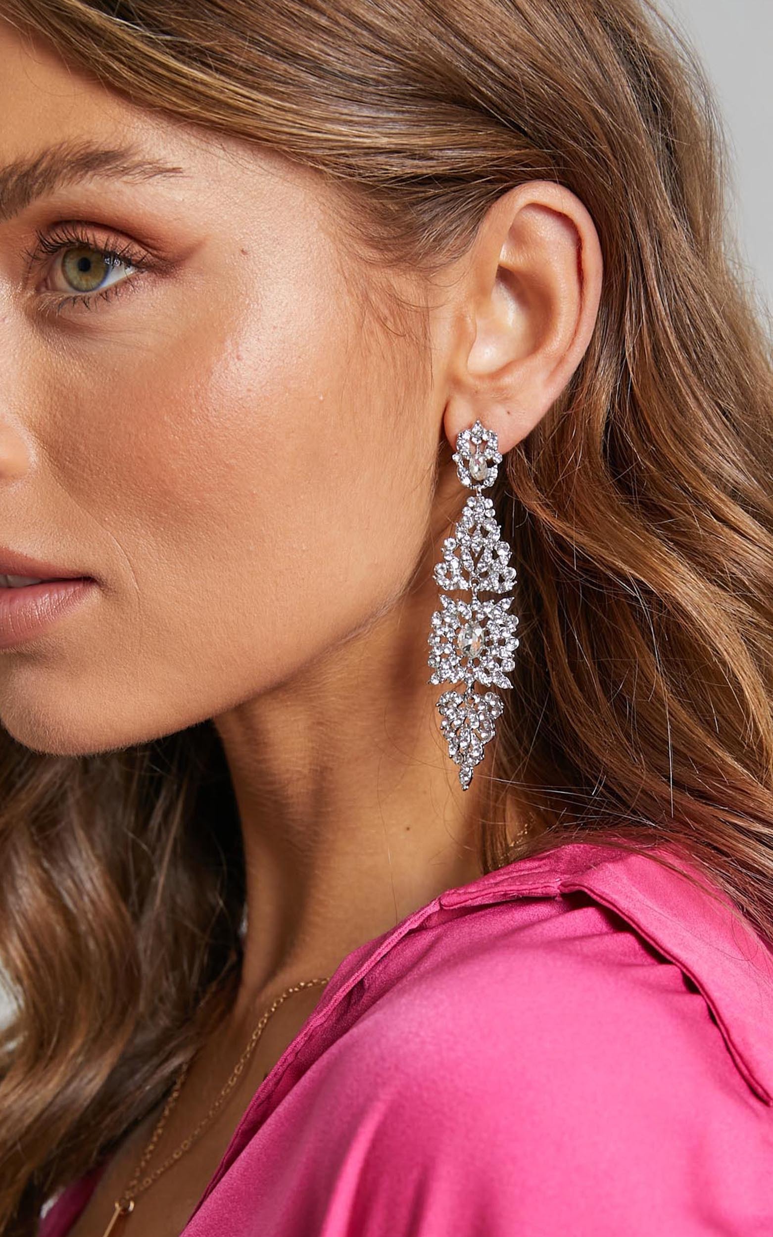 Aniah Earrings in Diamante - OneSize, SLV1, hi-res image number null
