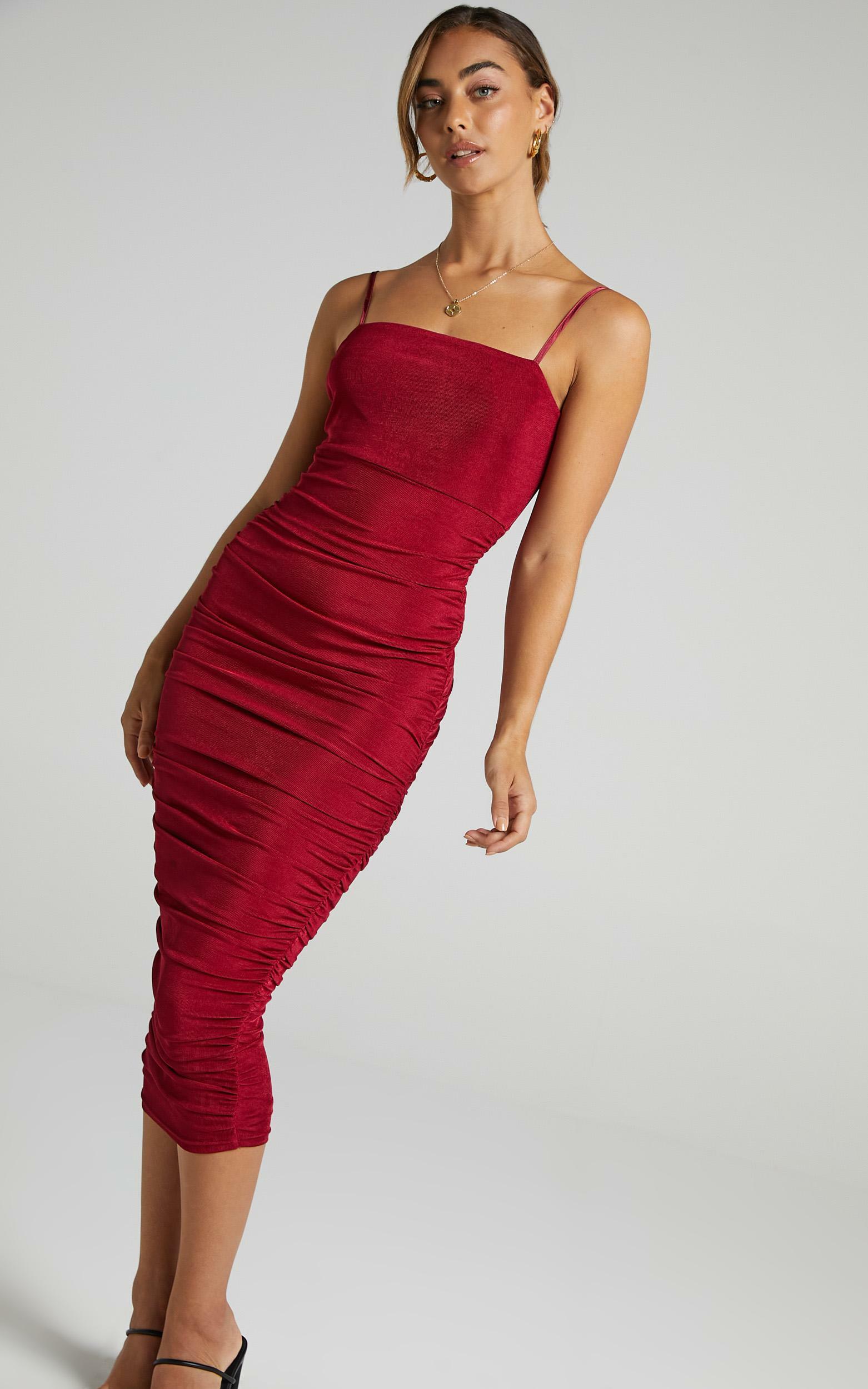 Commit To Me Bodycon Midi Dress in Wine - 20, WNE3, hi-res image number null