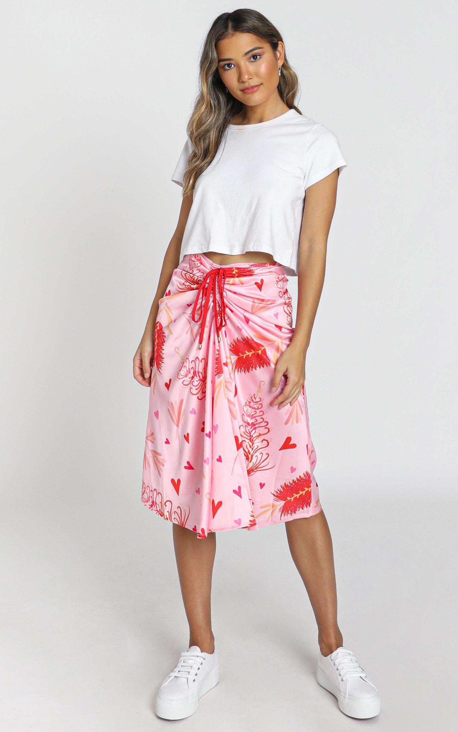 ZYA The Label - Myrtle Magic Skirt in Pink Print | Showpo