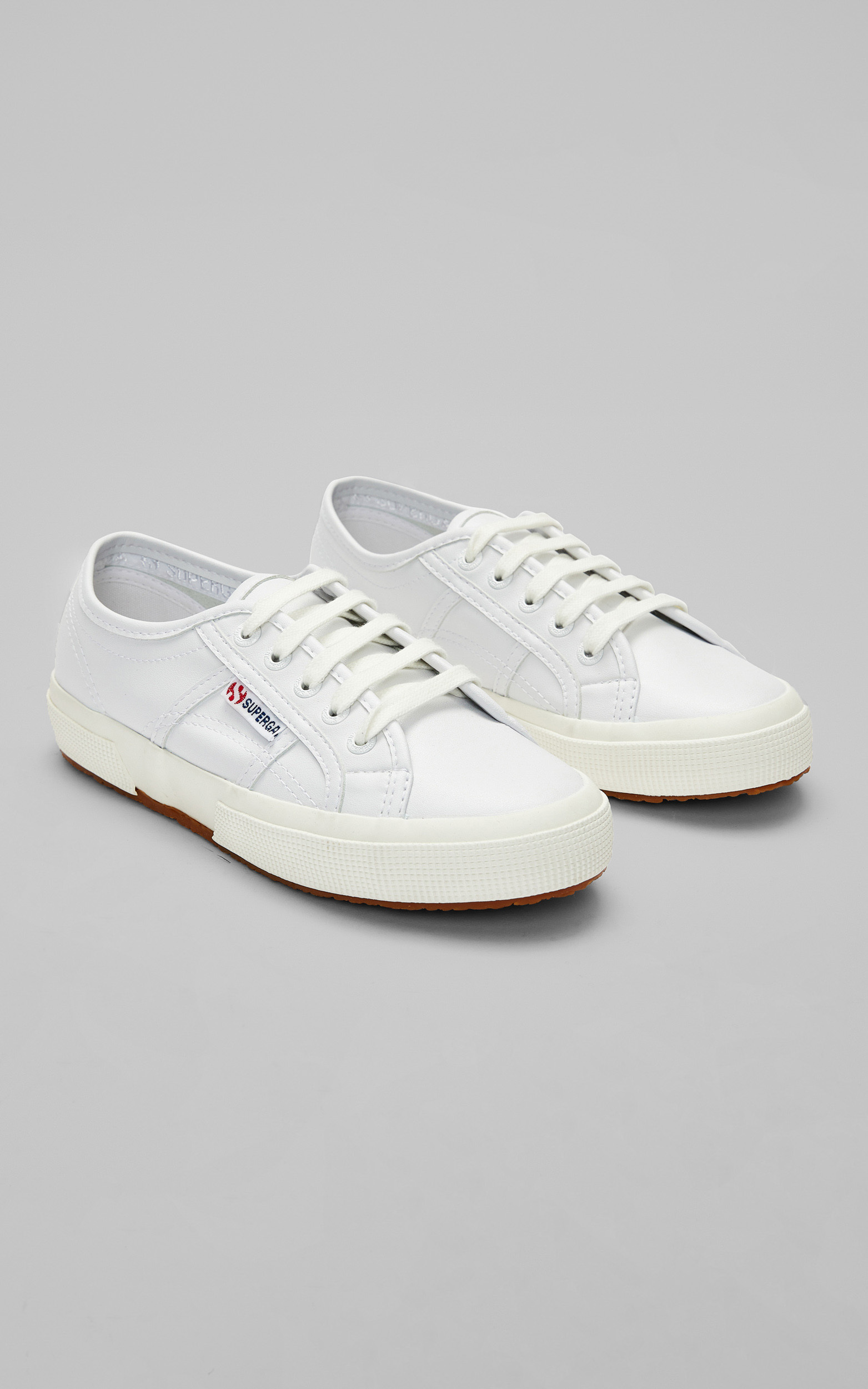 Superga - 2750 Vegan Leather Sneakers in White-White Avorio | Showpo