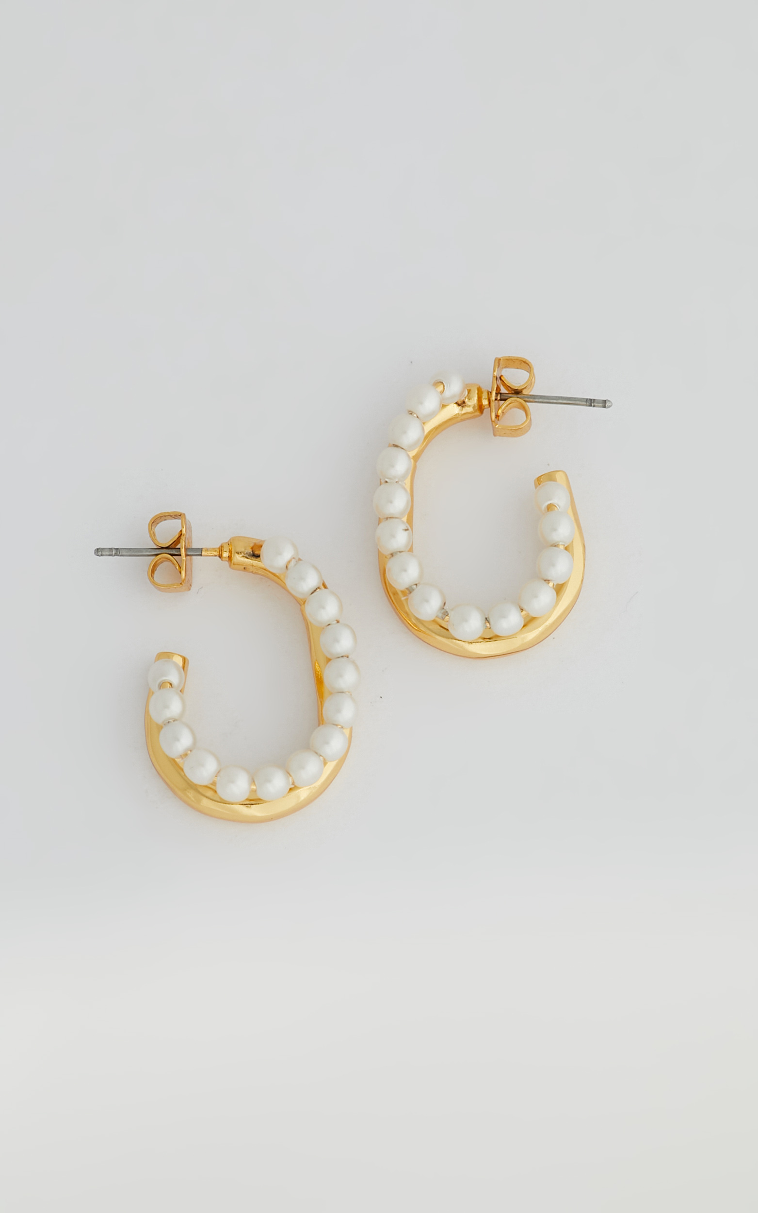 Erlynn Hoop Earrings in Gold/Pearl - NoSize, GLD1, hi-res image number null