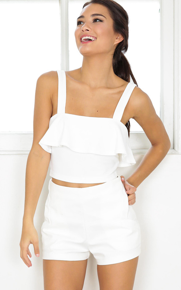 A Little Piece crop top in white - 8 (S), White, hi-res image number null