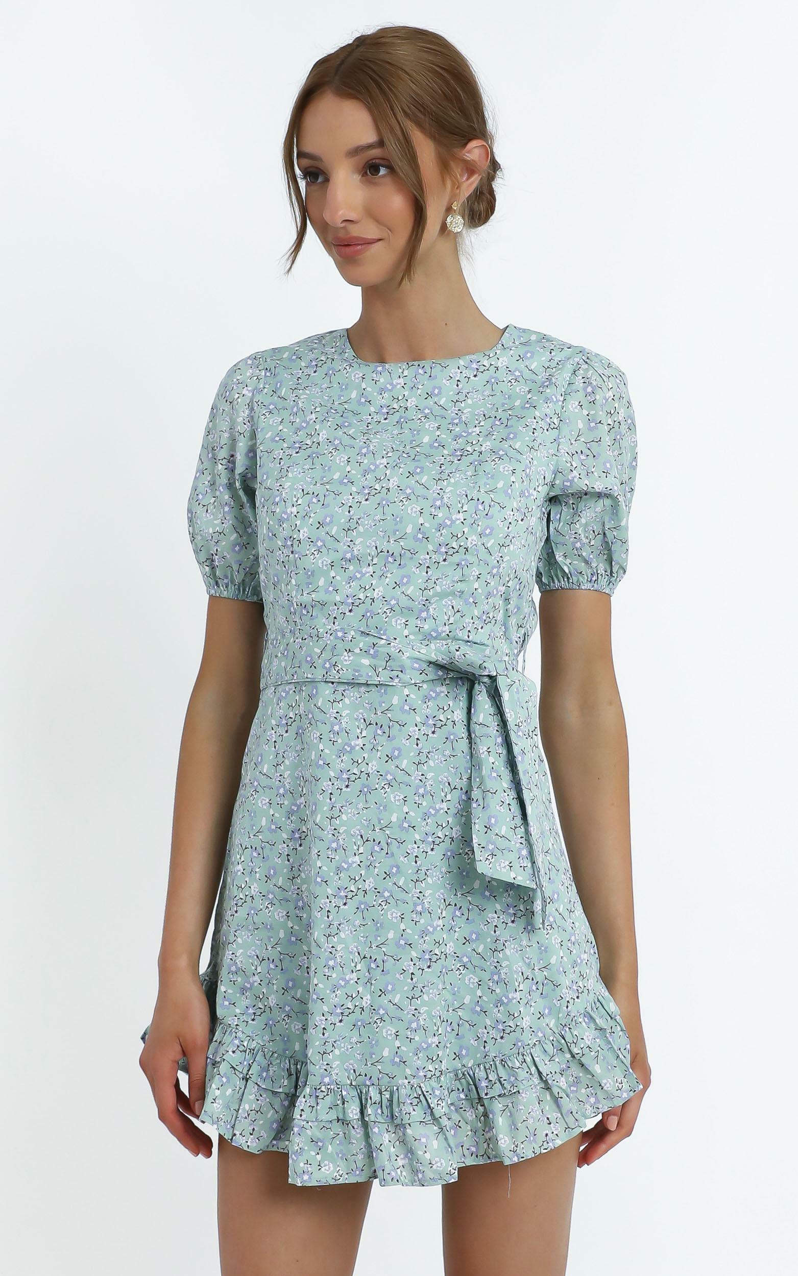 Tiana Dress in Sage Floral | Showpo USA