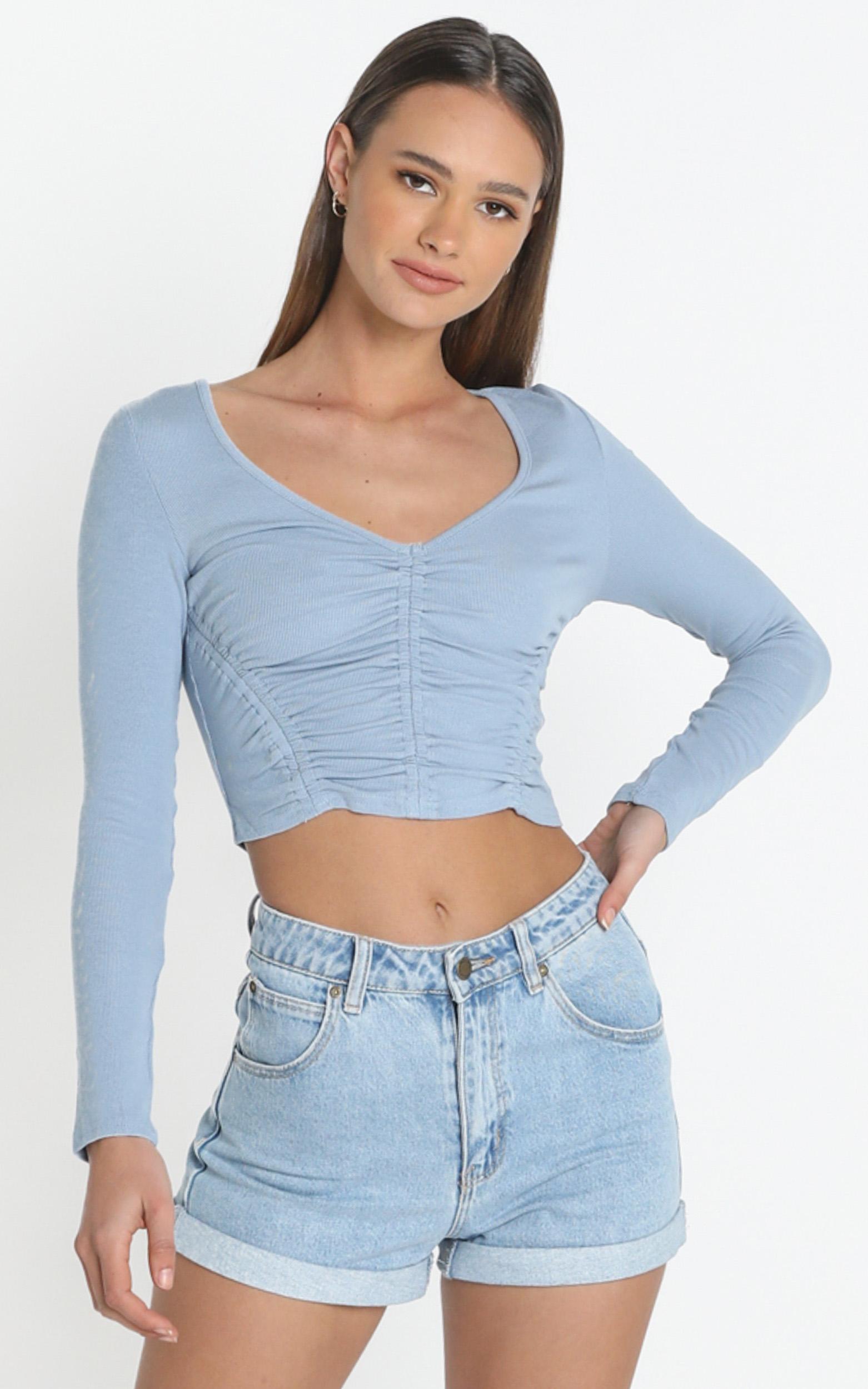 Jericho Top in Baby Blue - 12 (L), Blue, hi-res image number null