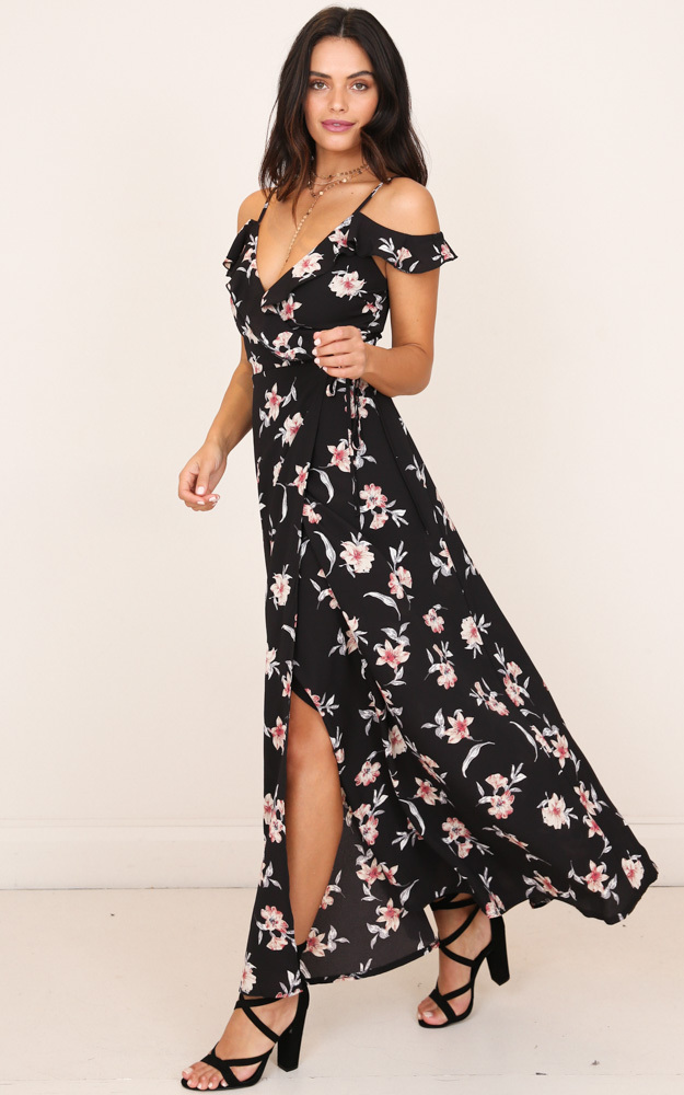 Another Voice Dress in Black Floral - 06, BLK1, hi-res image number null