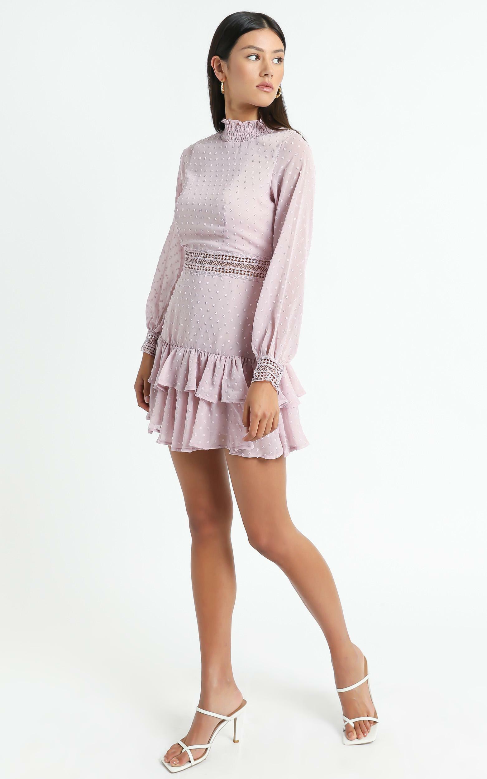 Are You Gonna Kiss Me Long Sleeve Mini Dress in Blush - 20, PNK2, hi-res image number null