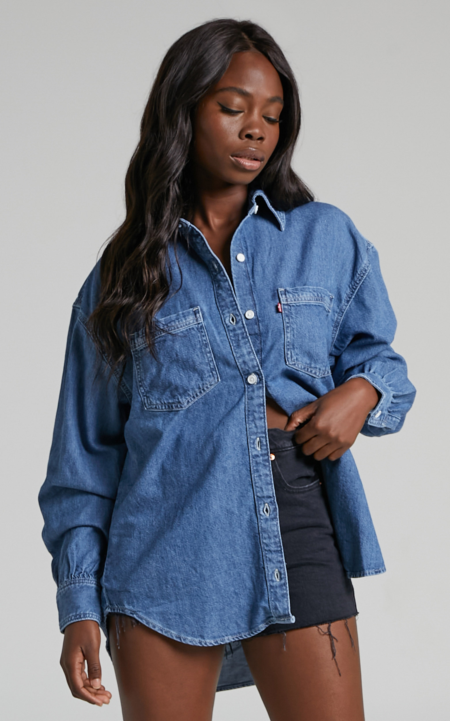 Levi's Remi Utility Shirt in Quite Frankly - L, BLU1, hi-res image number null