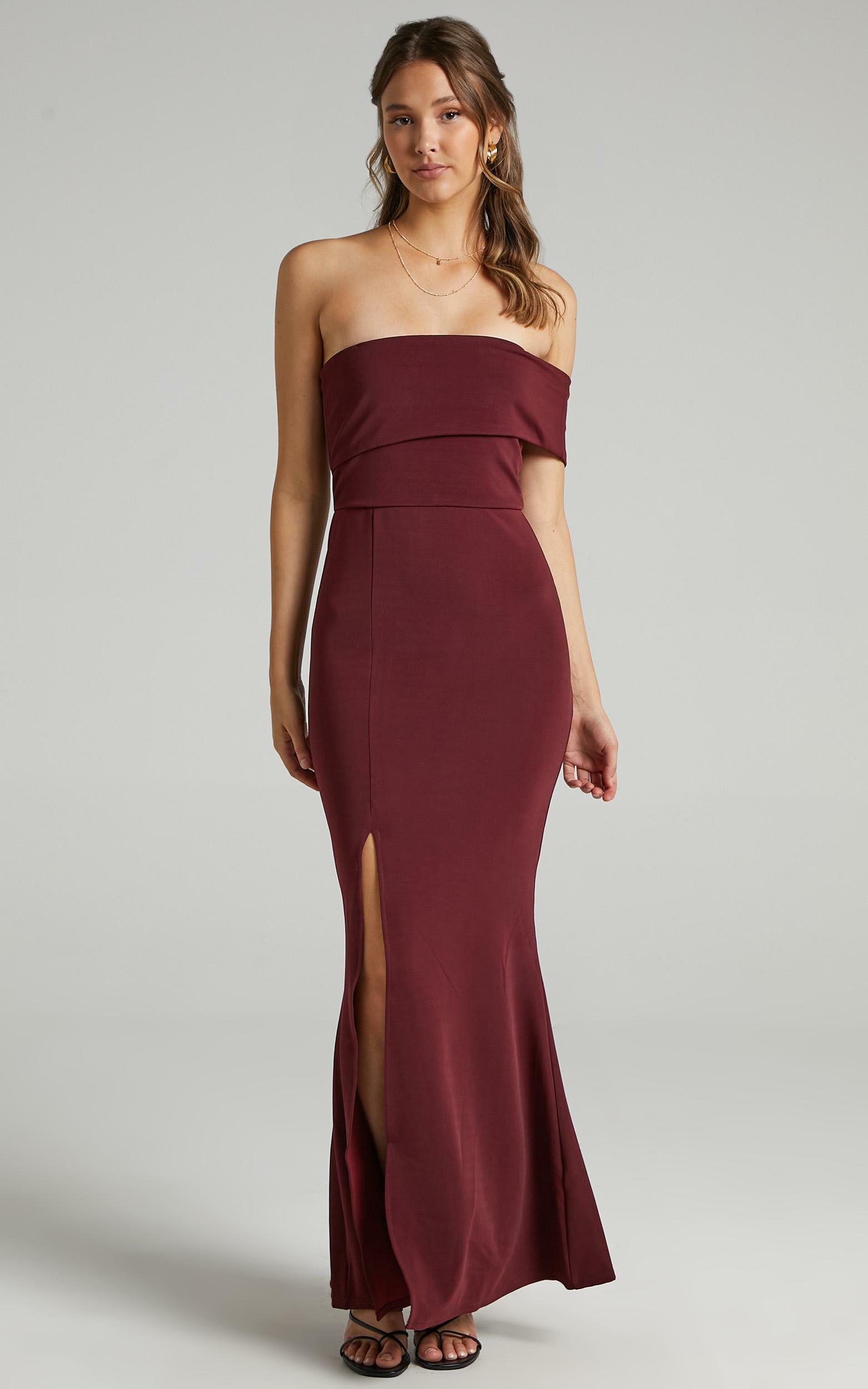 Glamour Girl Maxi Dress in Burgundy - 04, WNE6, hi-res image number null