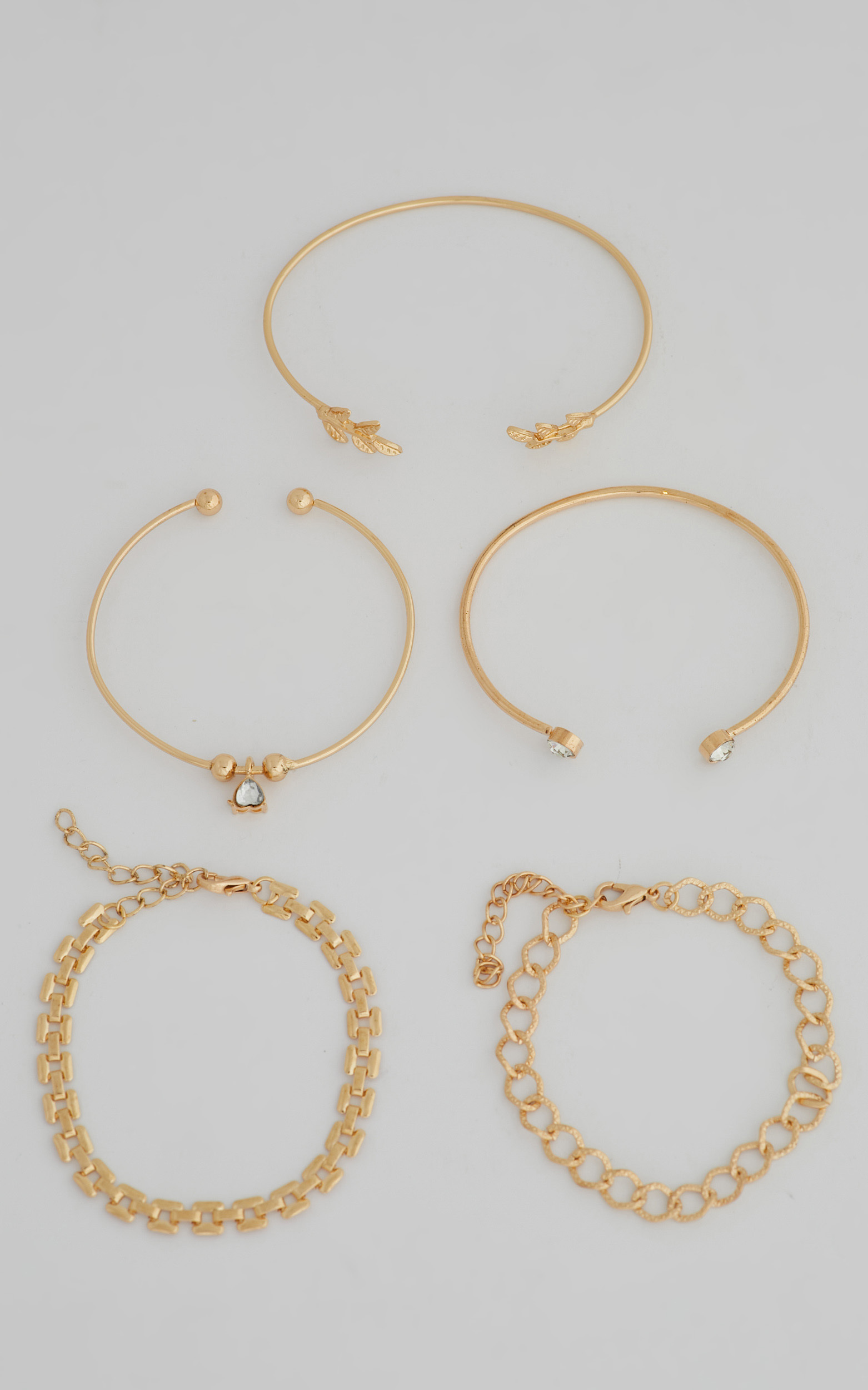 Maxima Mixed Chain Bracelet Set - Pack of 5 in Gold - NoSize, GLD1, hi-res image number null