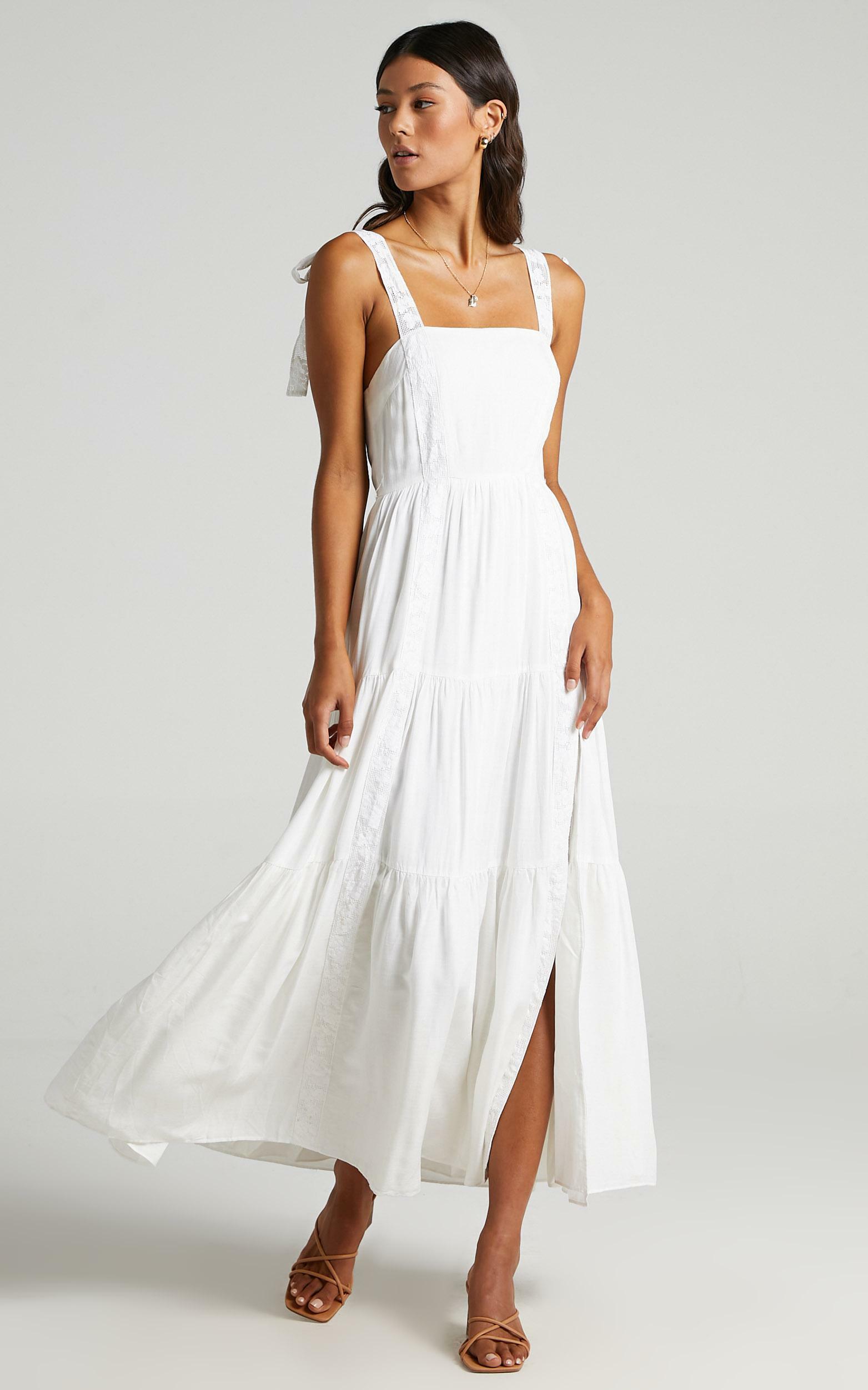 Afternoon Stroll Split Maxi Dress in White - 04, WHT2, hi-res image number null