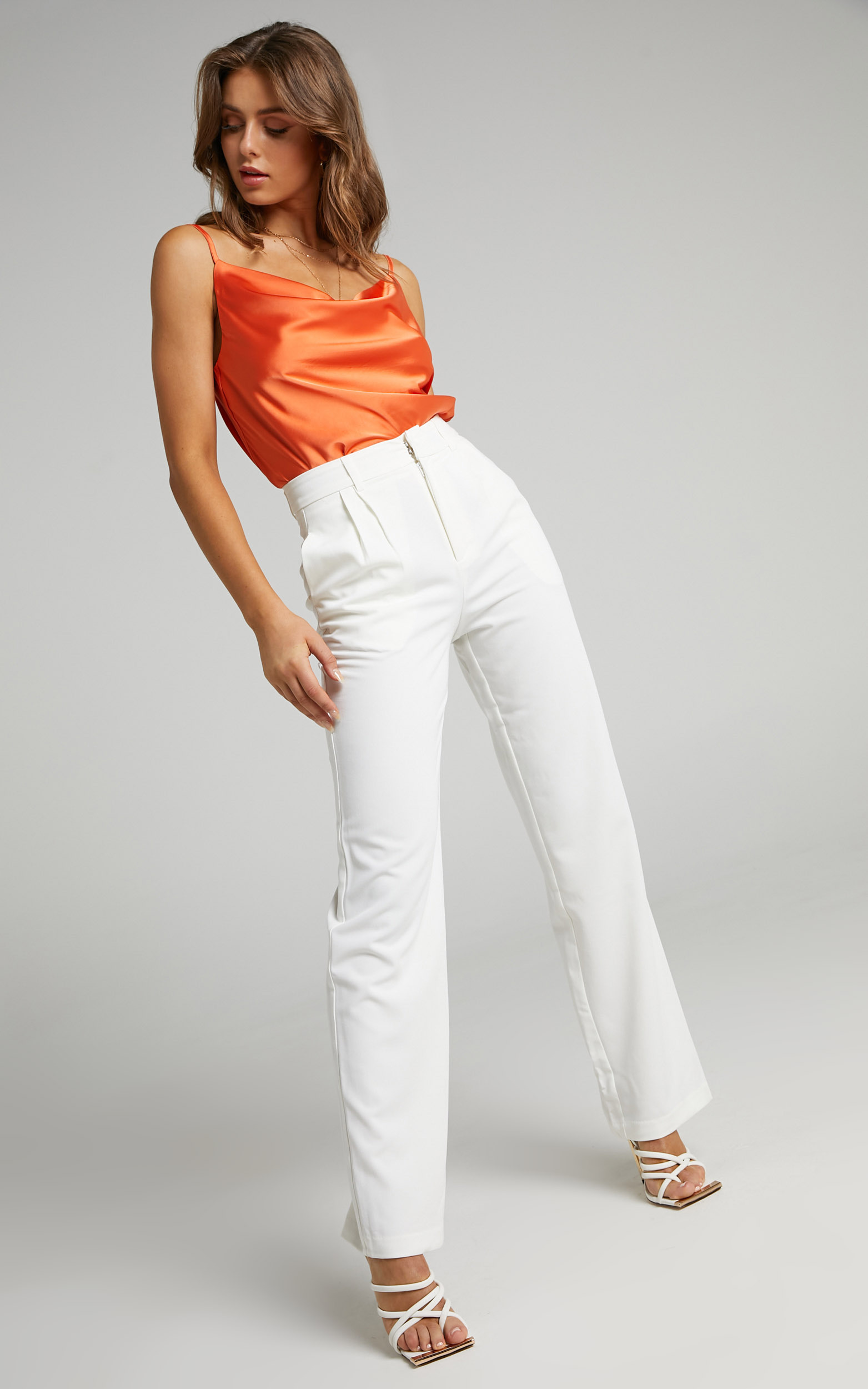 Lorcan High Waisted Tailored Pants in White - 04, WHT3, hi-res image number null