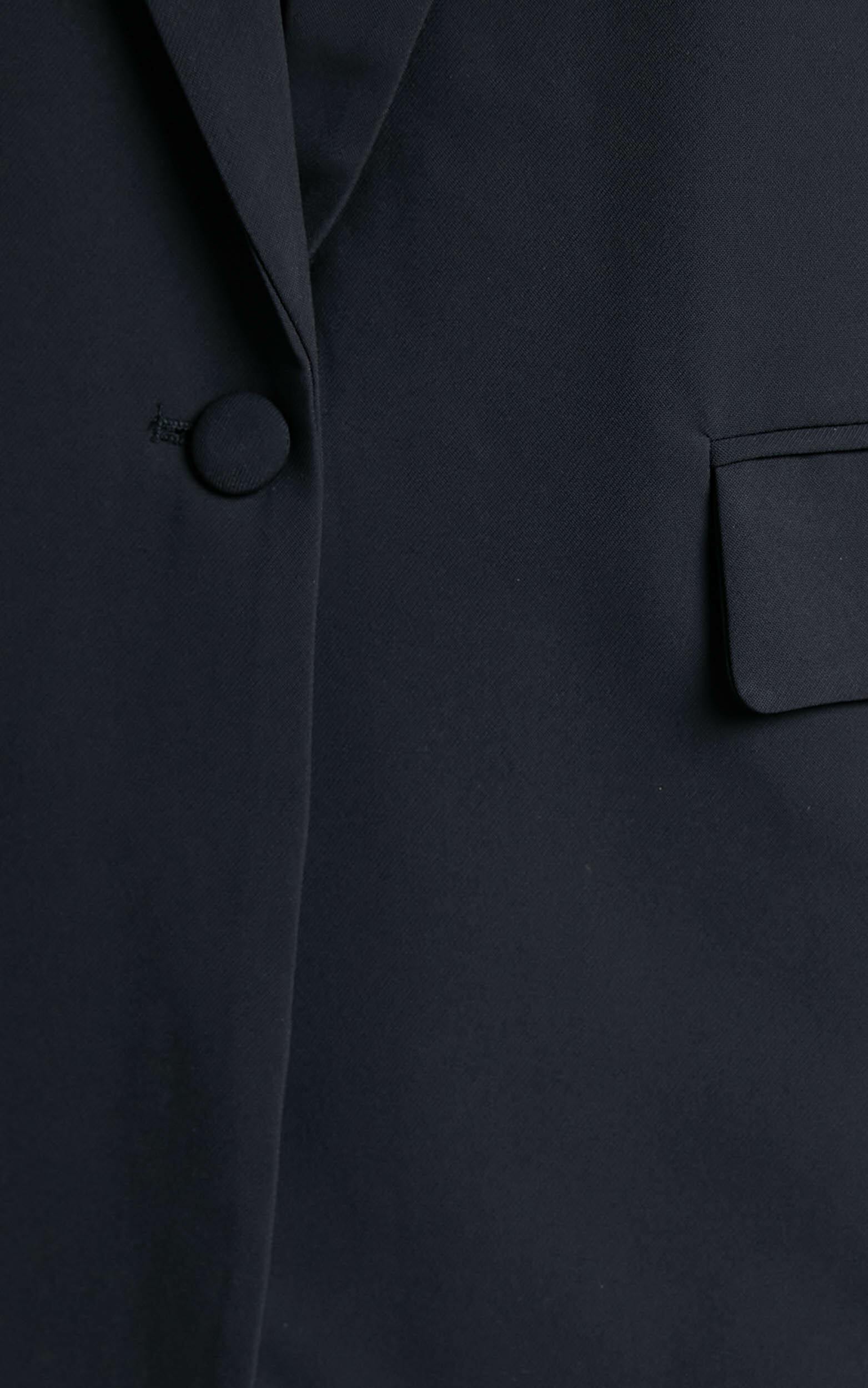 Michelle Oversized Plunge Neck Button Up Blazer in Black | Showpo