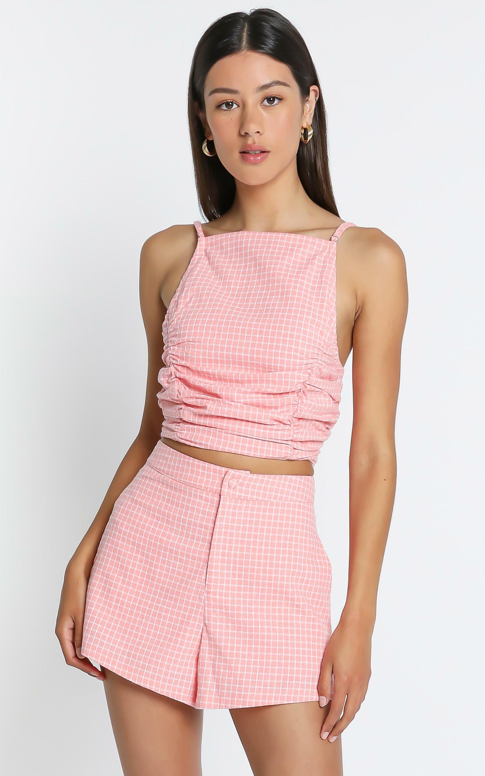 The Aura Camisole in Pink Check - 06, PNK2, hi-res image number null