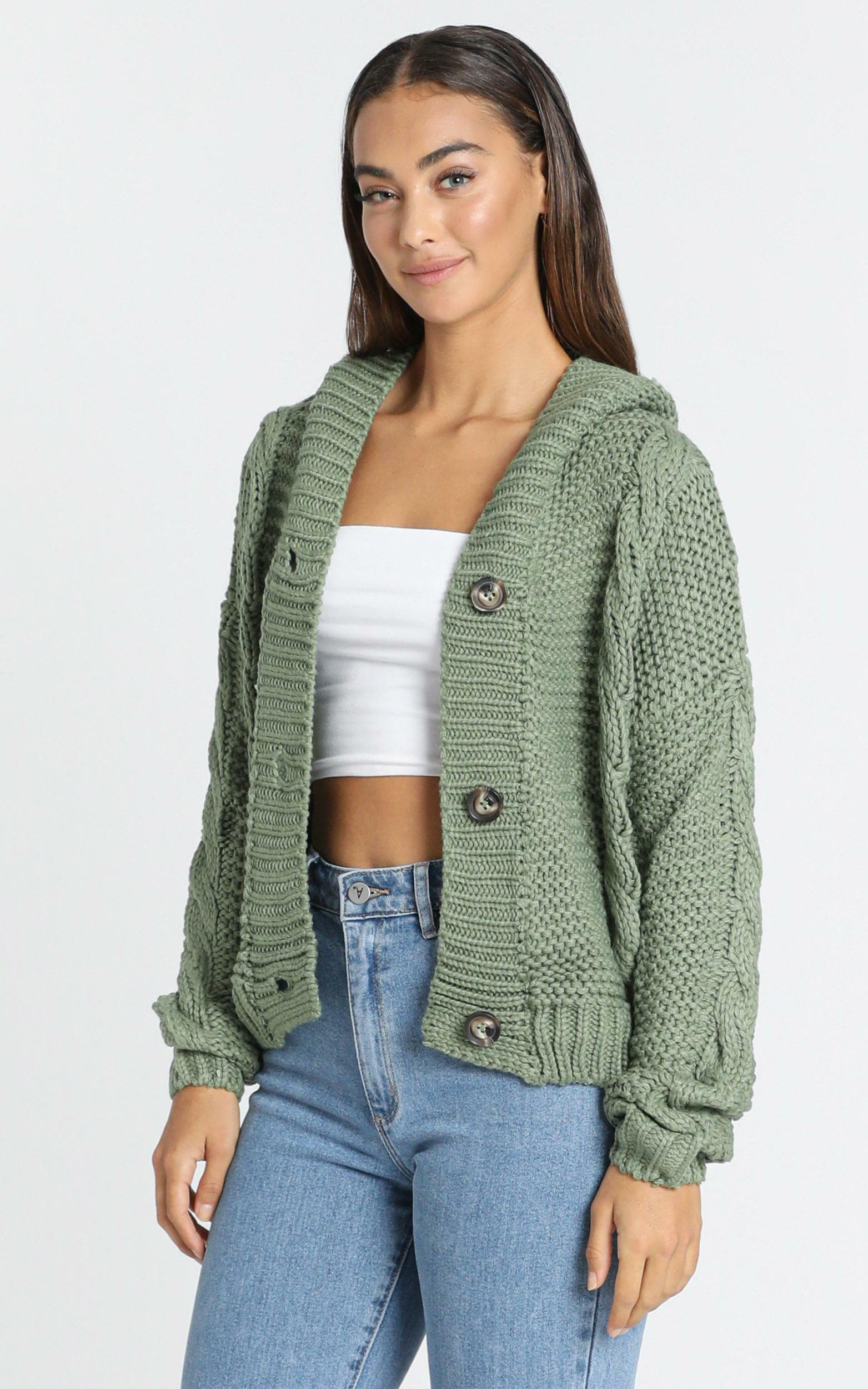 Allie Cardigan in Olive - XS, Green, hi-res image number null