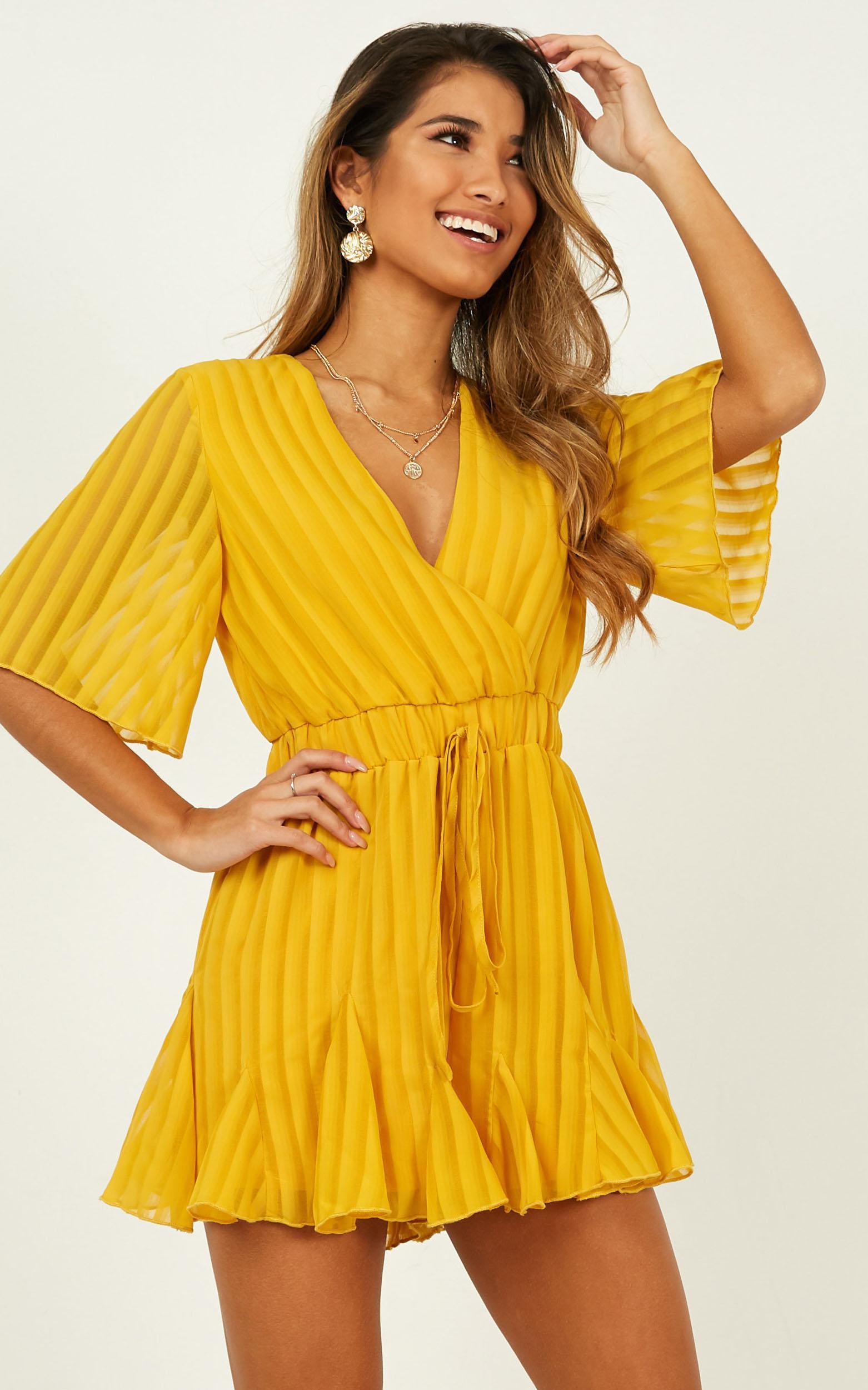 Play On My Heart Playsuit in Mustard - 20, YEL3, hi-res image number null