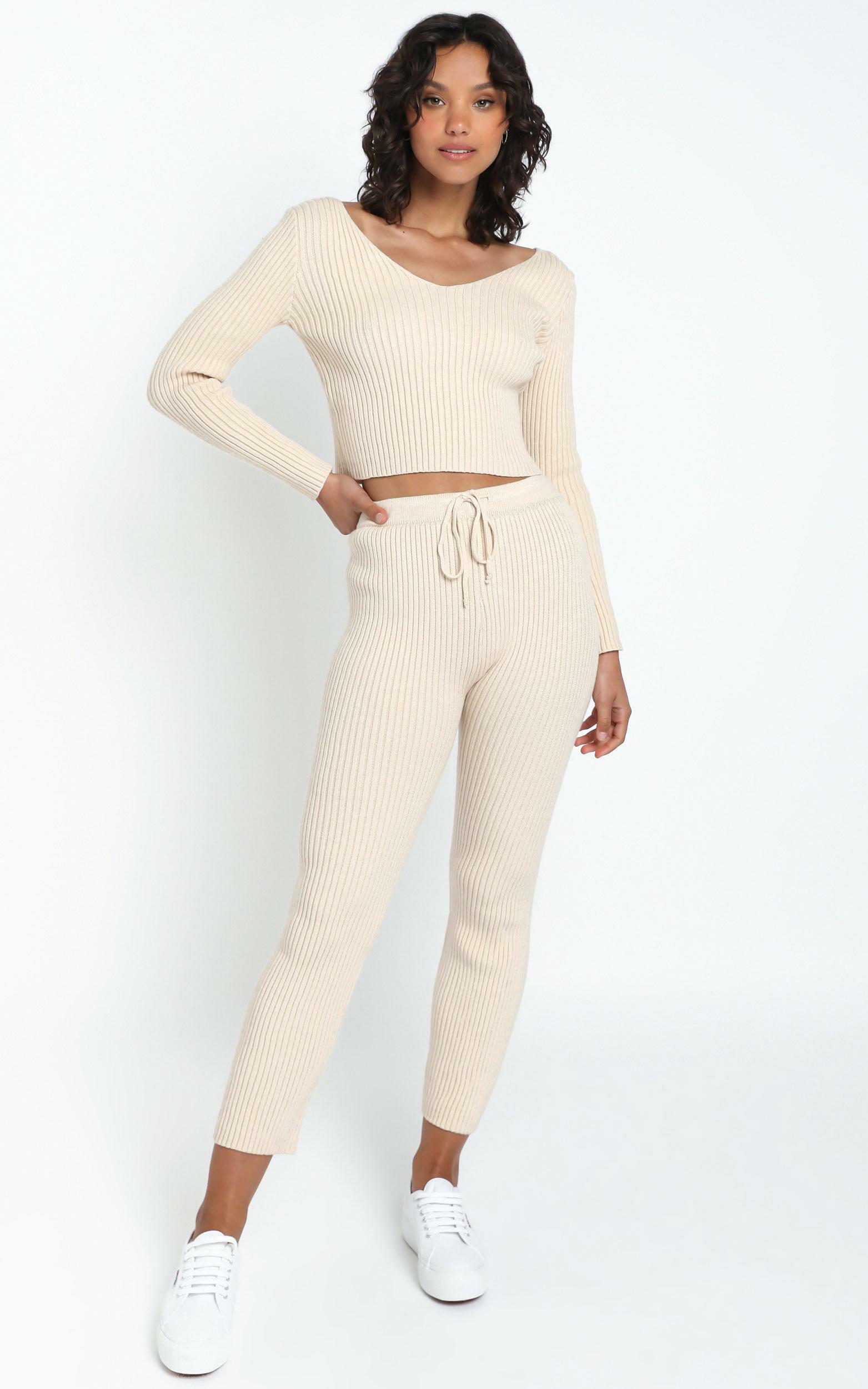 Gweneth Knit Pants in Beige - 12 (L), CRE1, hi-res image number null