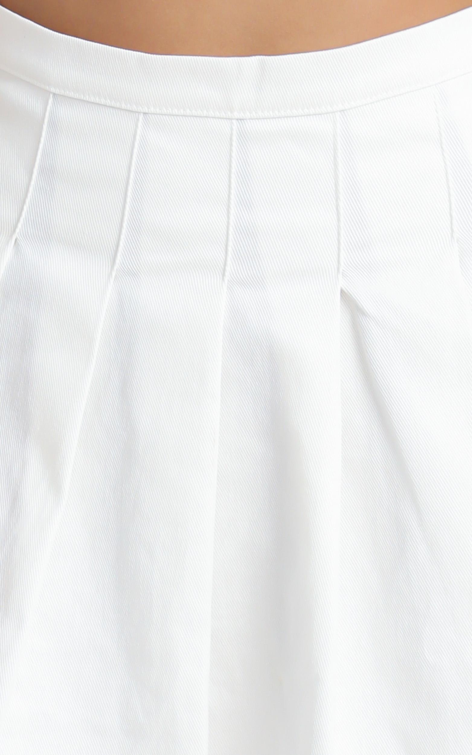 Cailin Pleated Skirt in White | Showpo