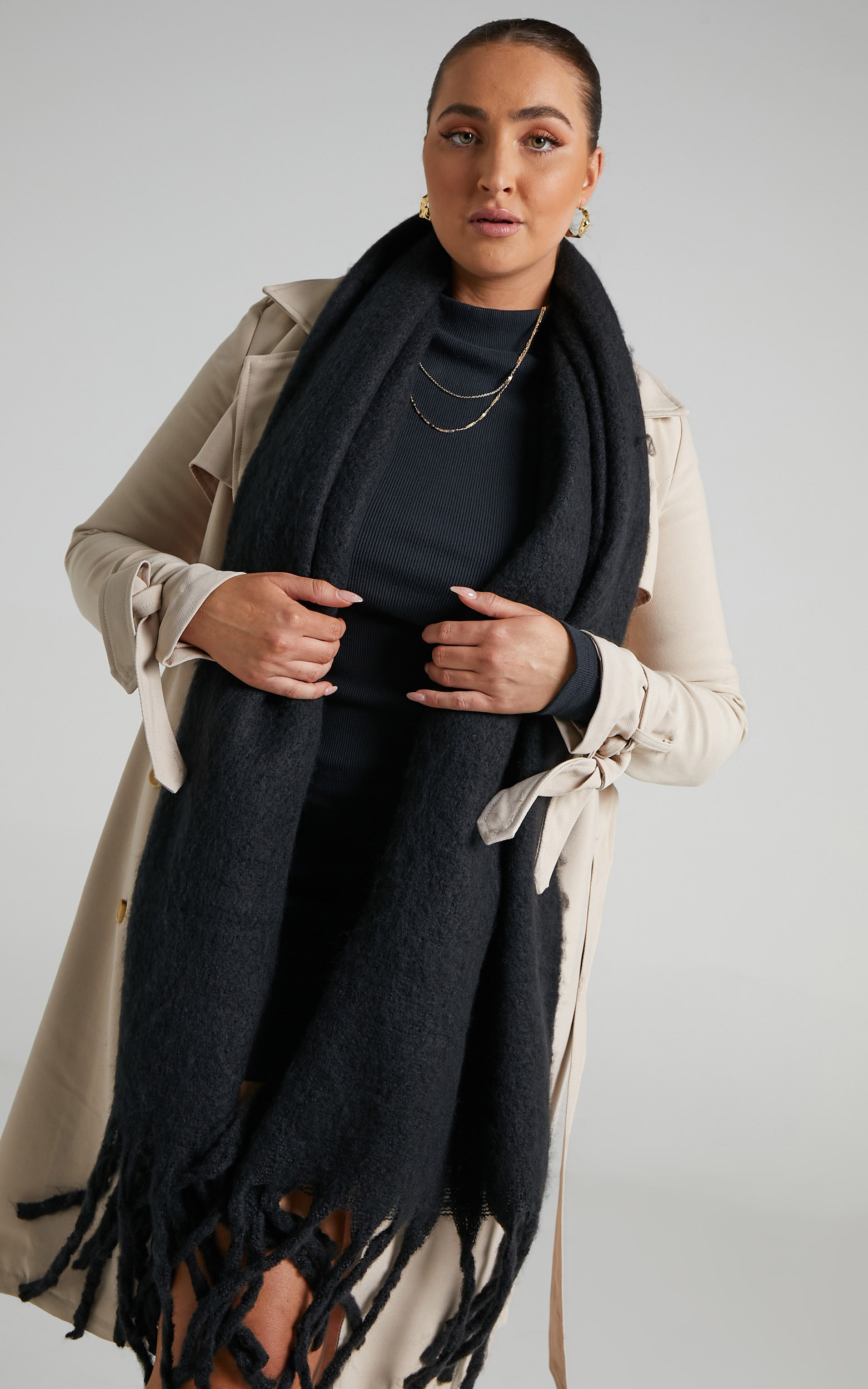 Lawrence Scarf in Black - OneSize, BLK1, hi-res image number null