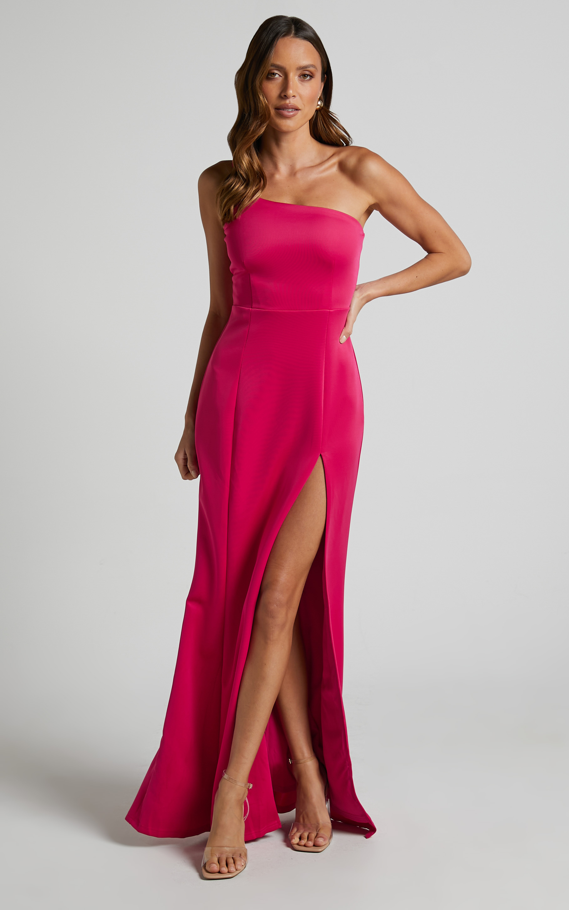 No Ones Fault Maxi Dress - One Shoulder Dress in Berry | Showpo USA