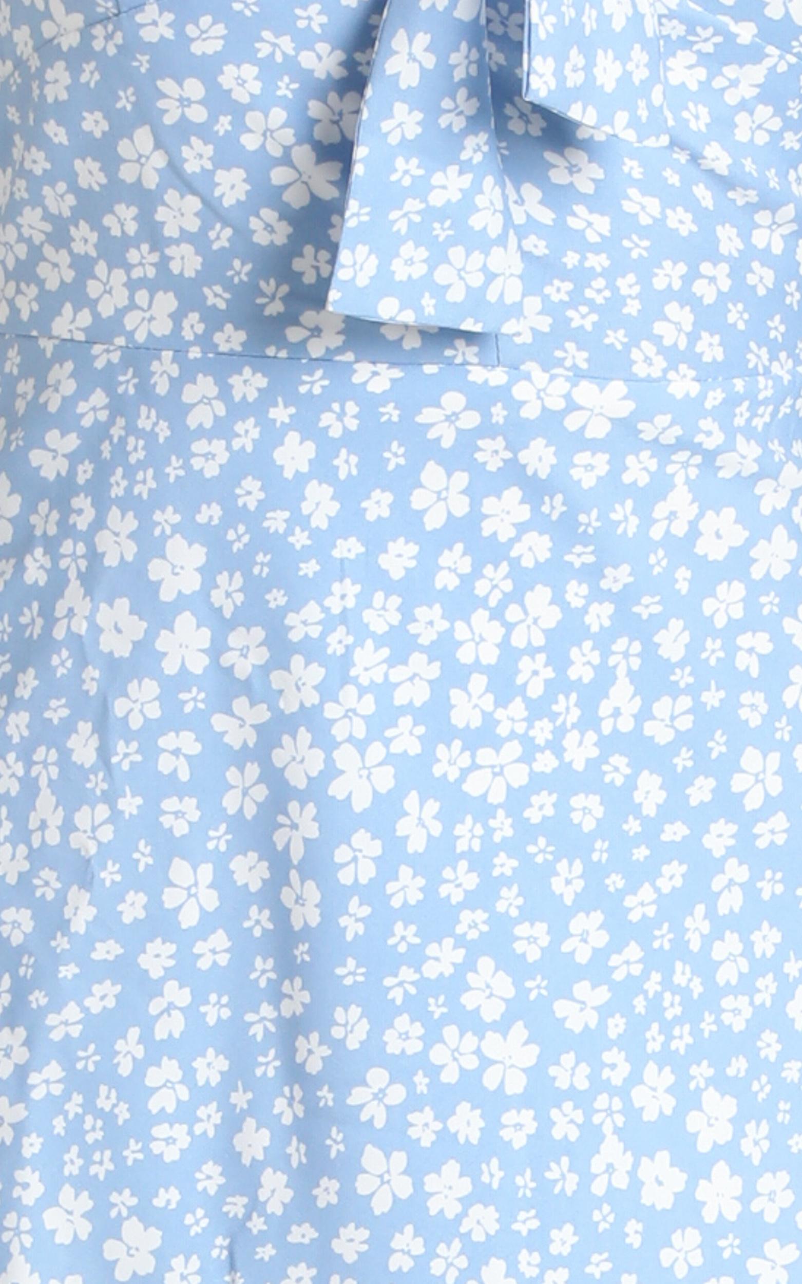 Macy A-Line Mini Dress In Blue Print | Showpo