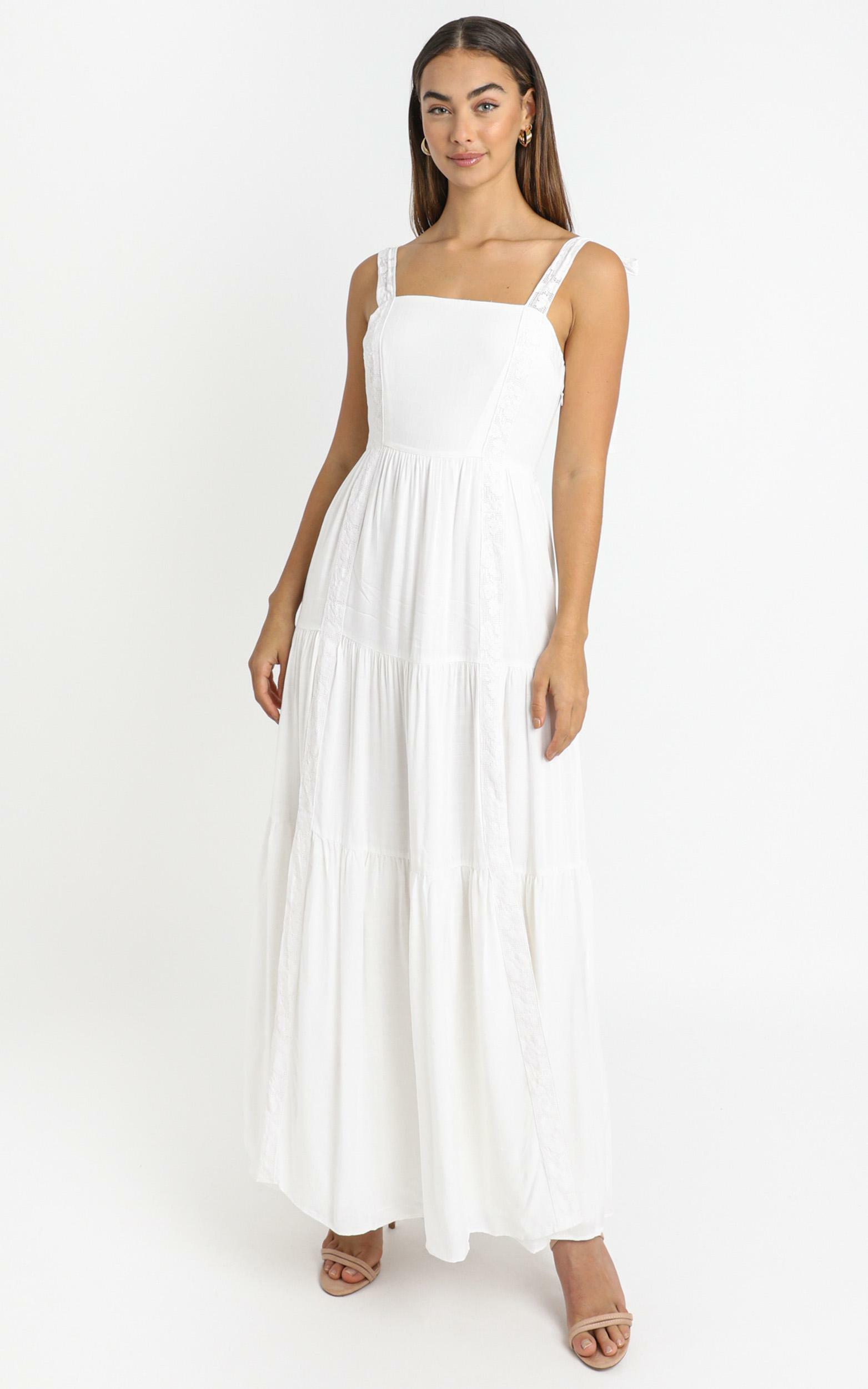 Afternoon Stroll Maxi Dress in White | Showpo